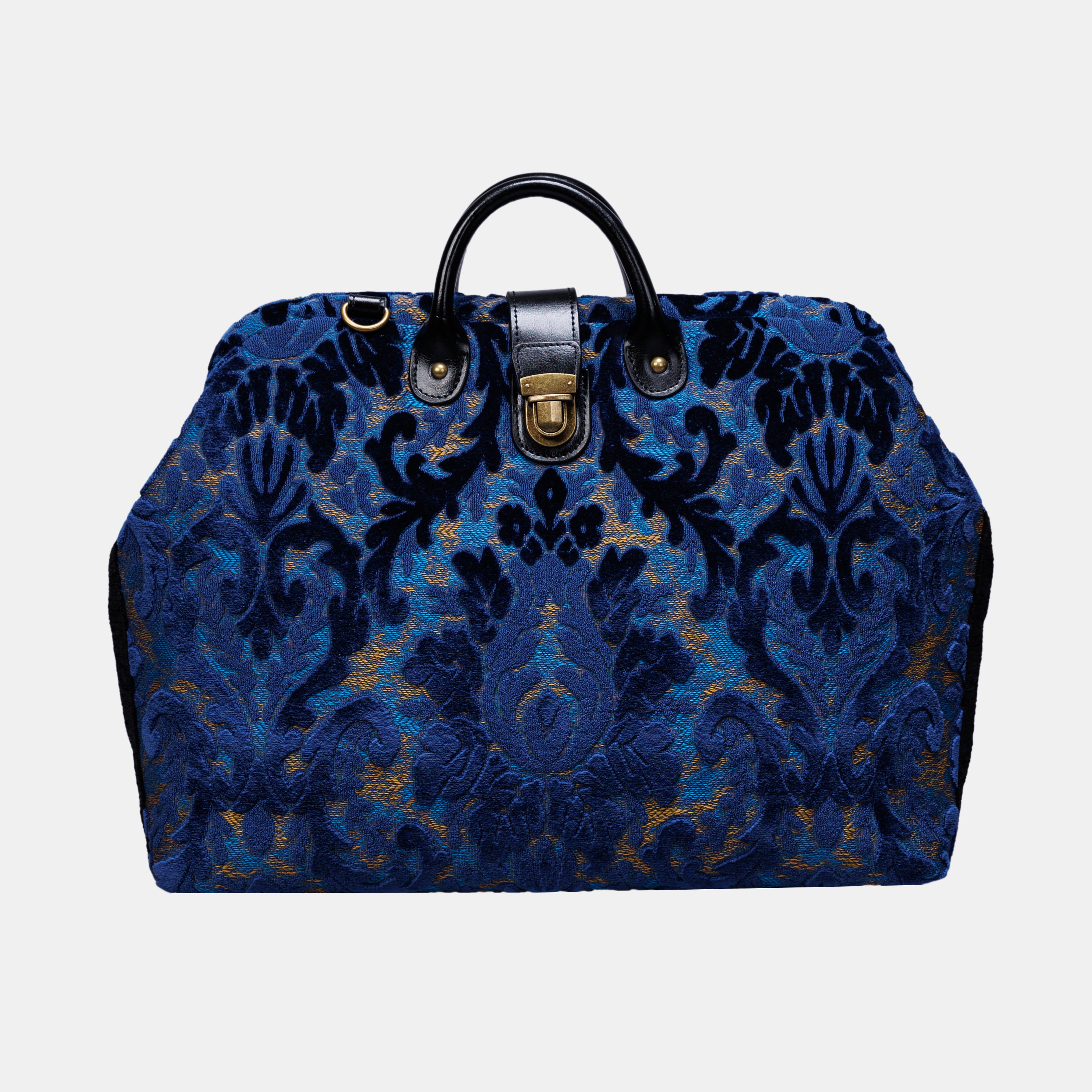 Burnout Velvet Navy carpet bag MCW Handmade