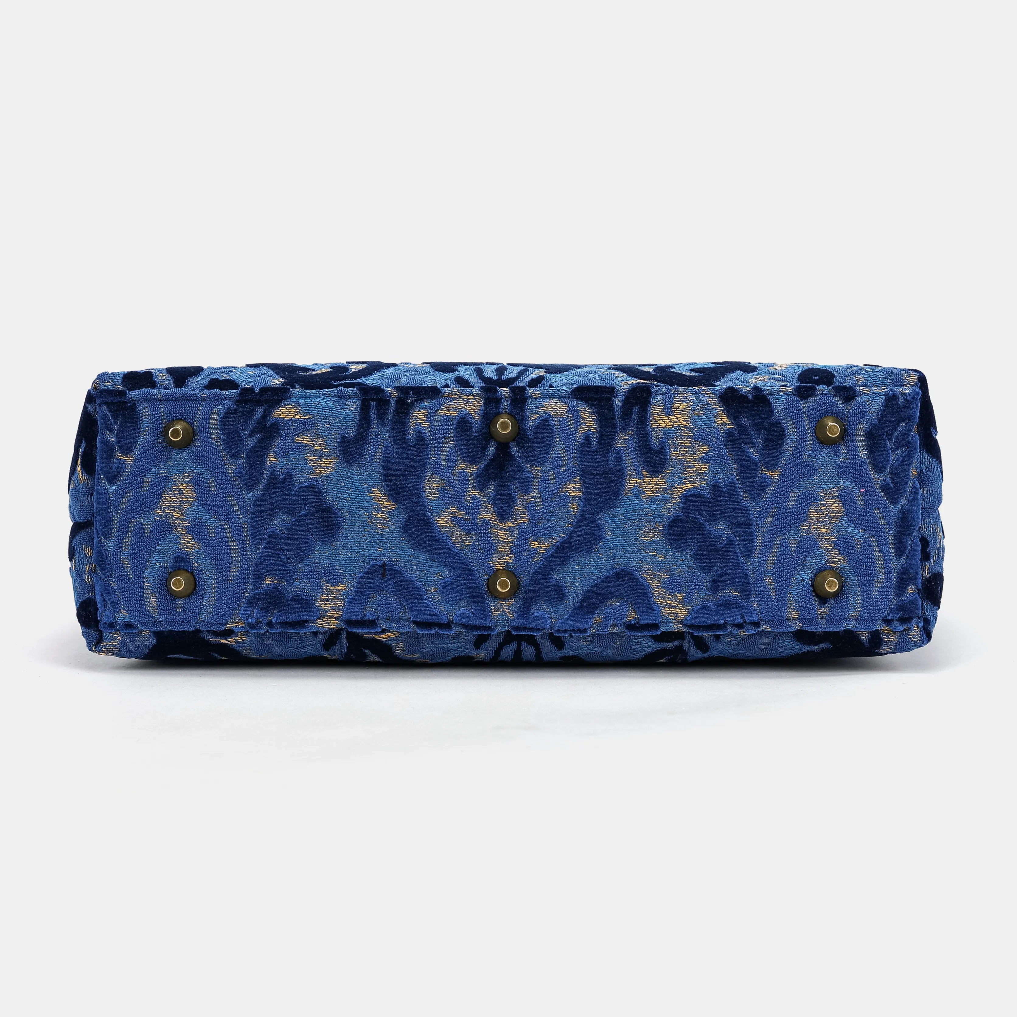 Burnout Velvet Navy Laptop Work Bag bottom