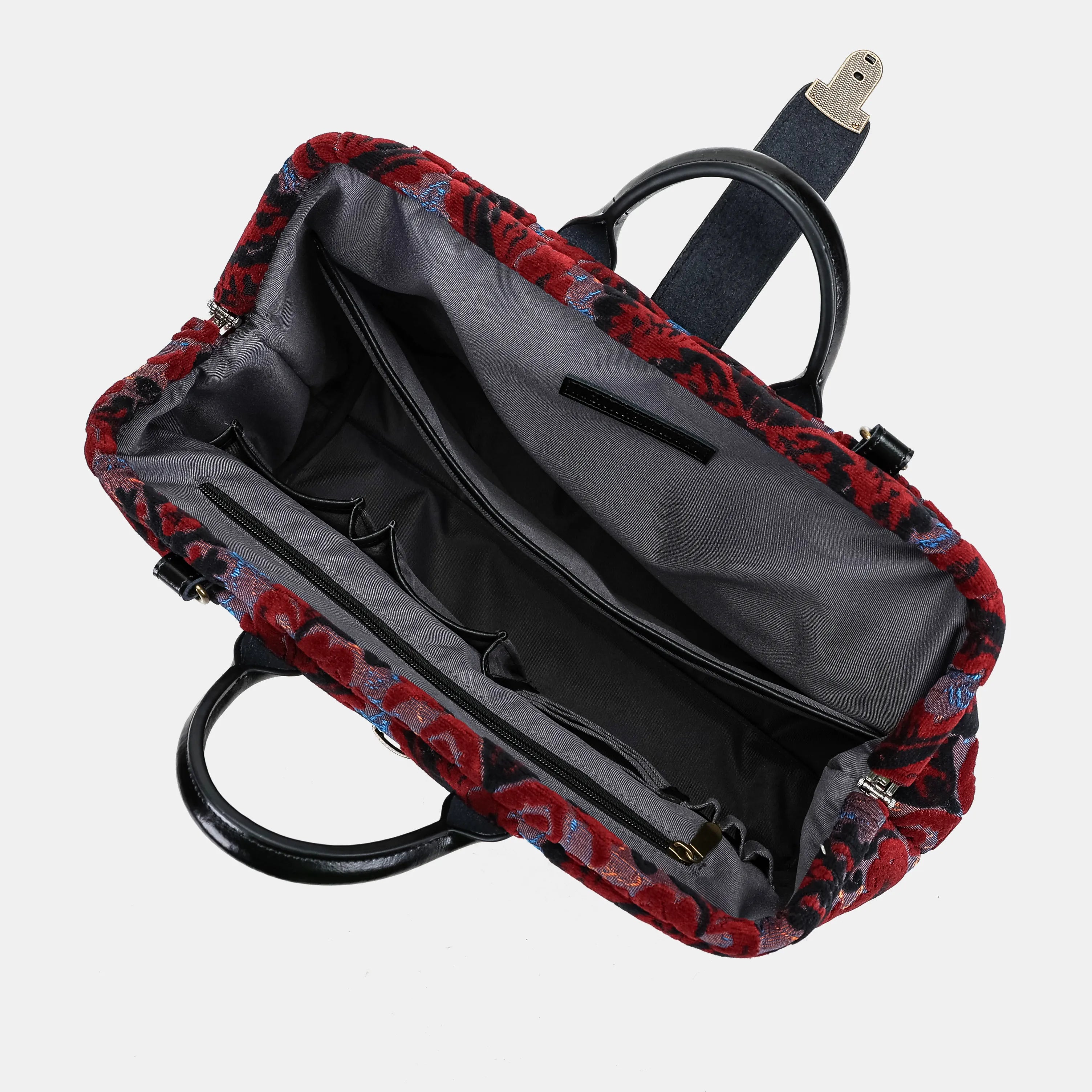 Burnout Velvet Revival Sephia Laptop Work Bag inside