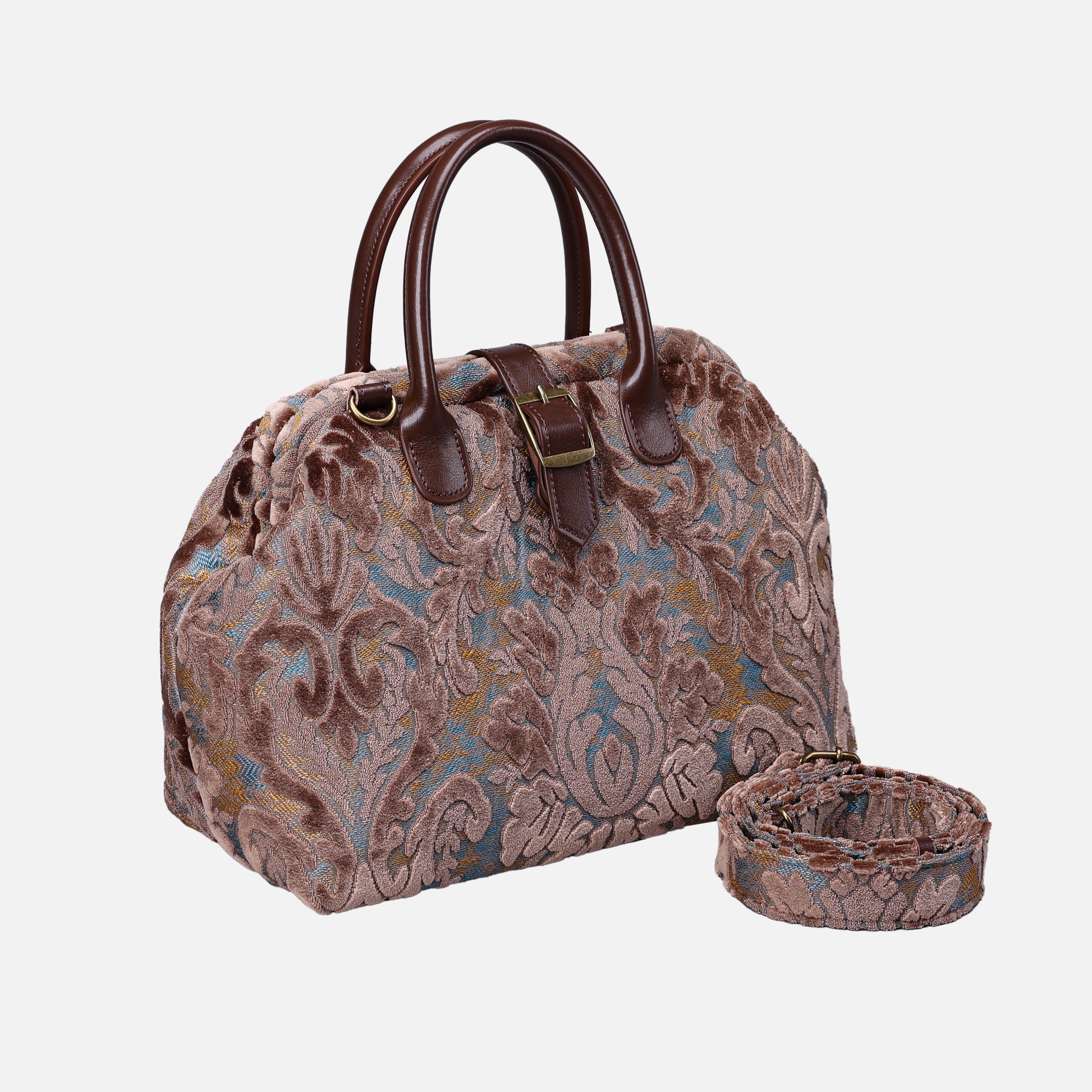 Burnout Velvet Camel Carpet Handbag Purse carpet bag MCW Handmade-1