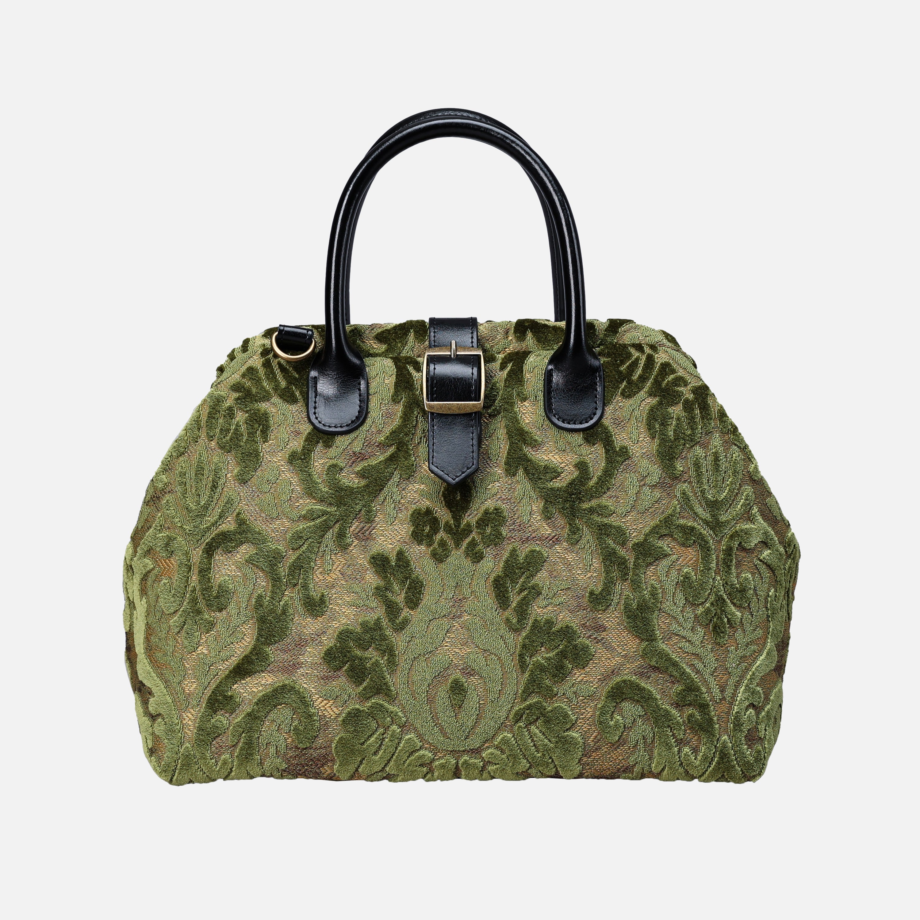Burnout Velvet Fern Green Carpet Handbag Purse carpet bag MCW Handmade