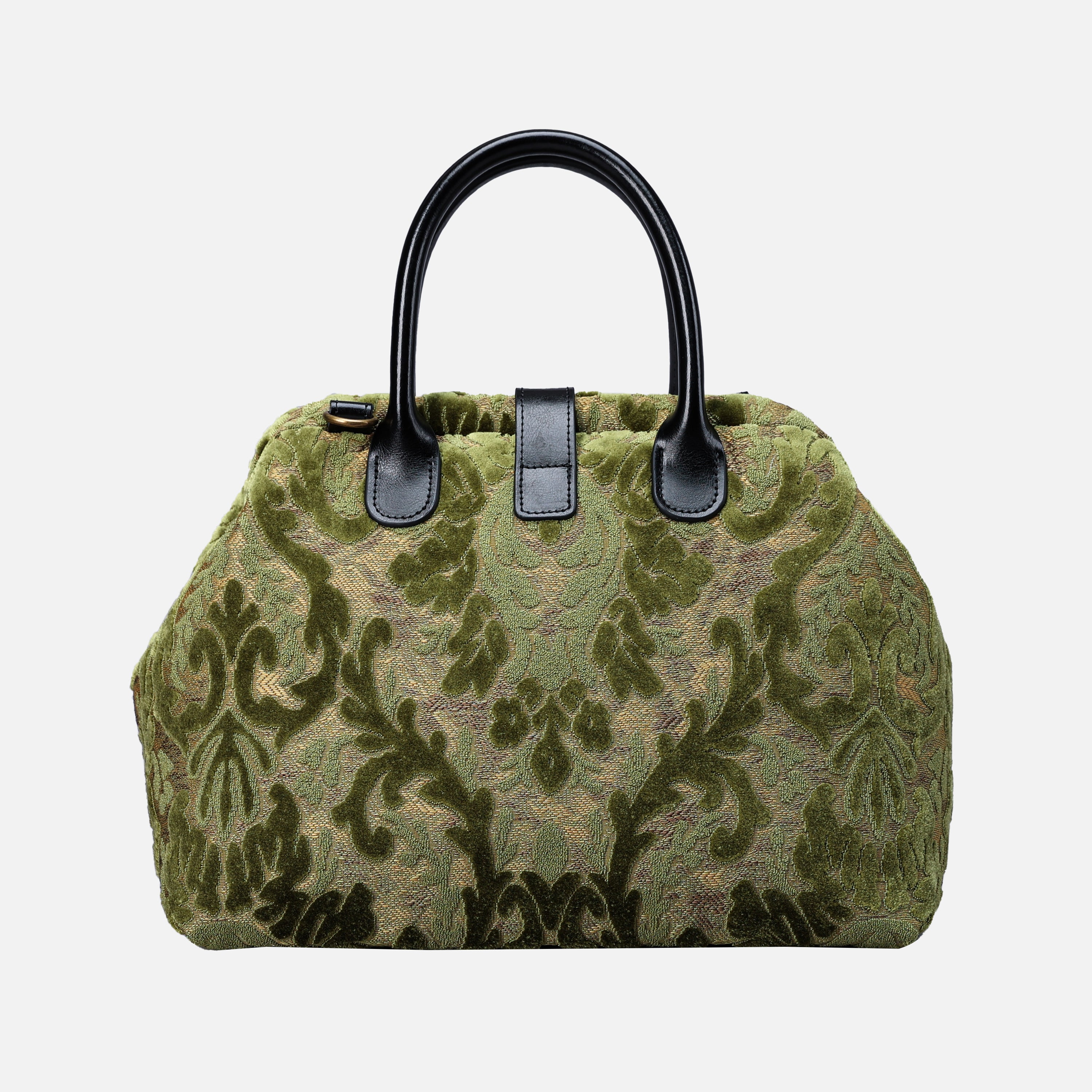 Burnout Velvet Fern Green Carpet Handbag Purse carpet bag MCW Handmade-3