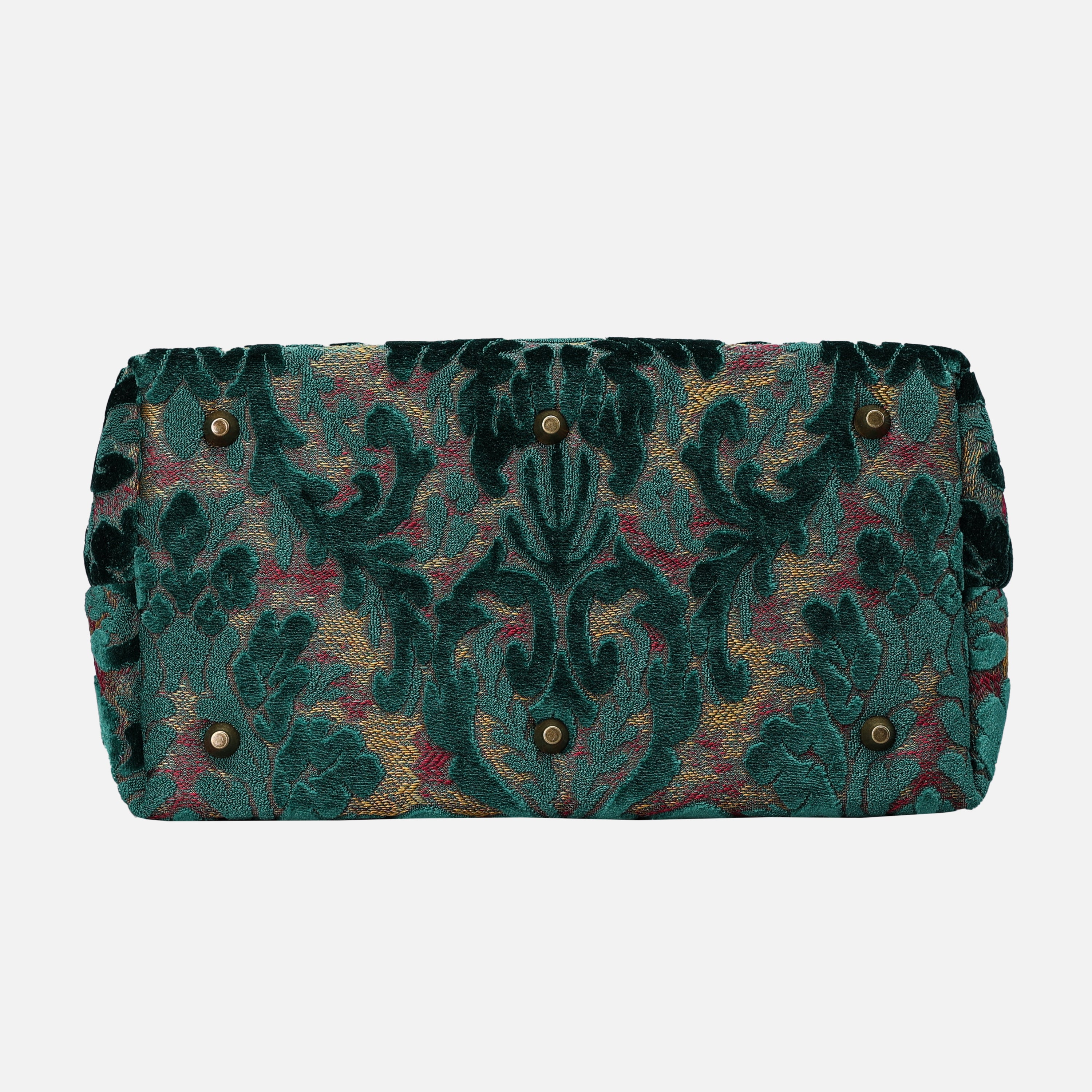 Burnout Velvet Jade Green Carpet Handbag Purse carpet bag MCW Handmade-5