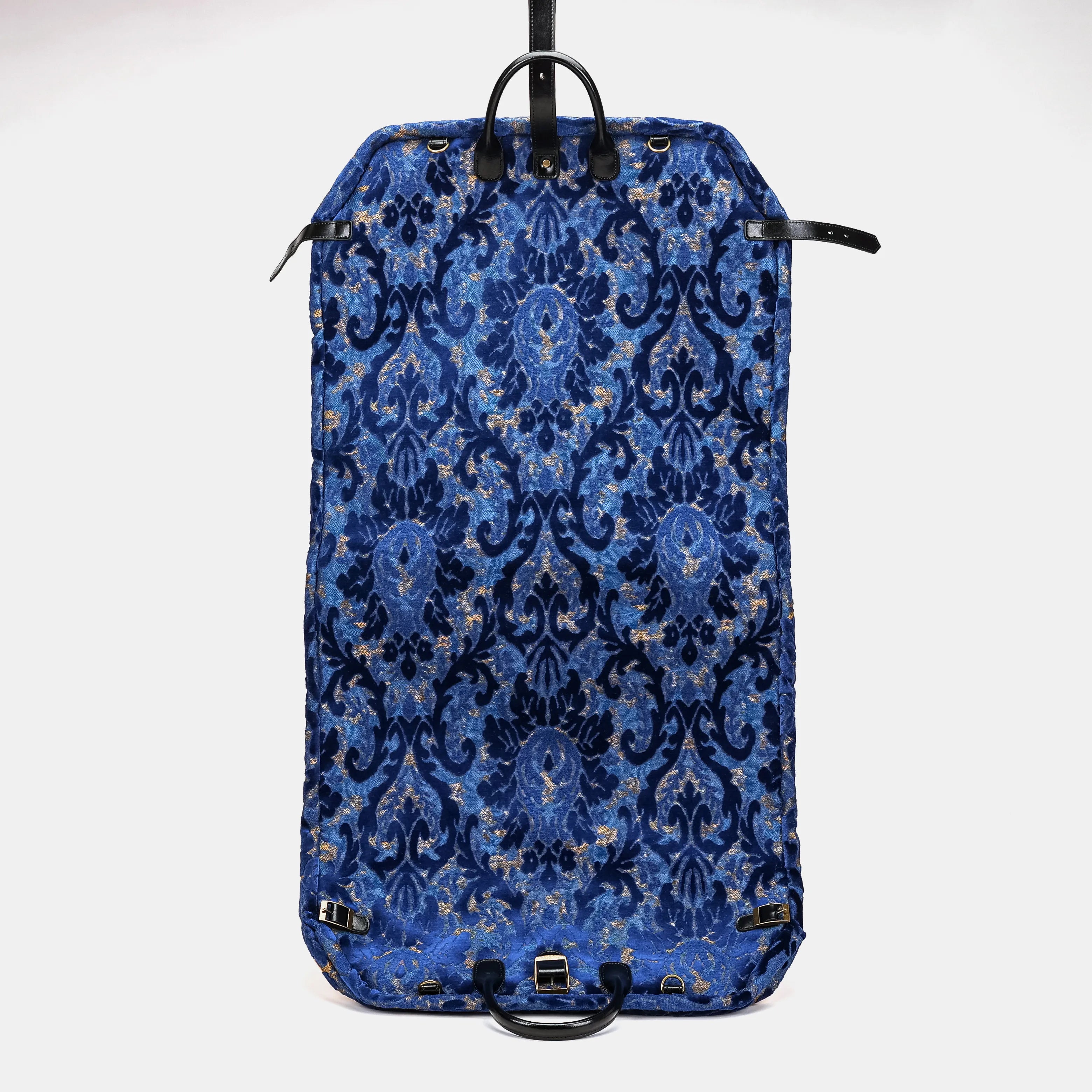 Burnout Velvet Navy Carpet Garment Bag Carpetbag of America back