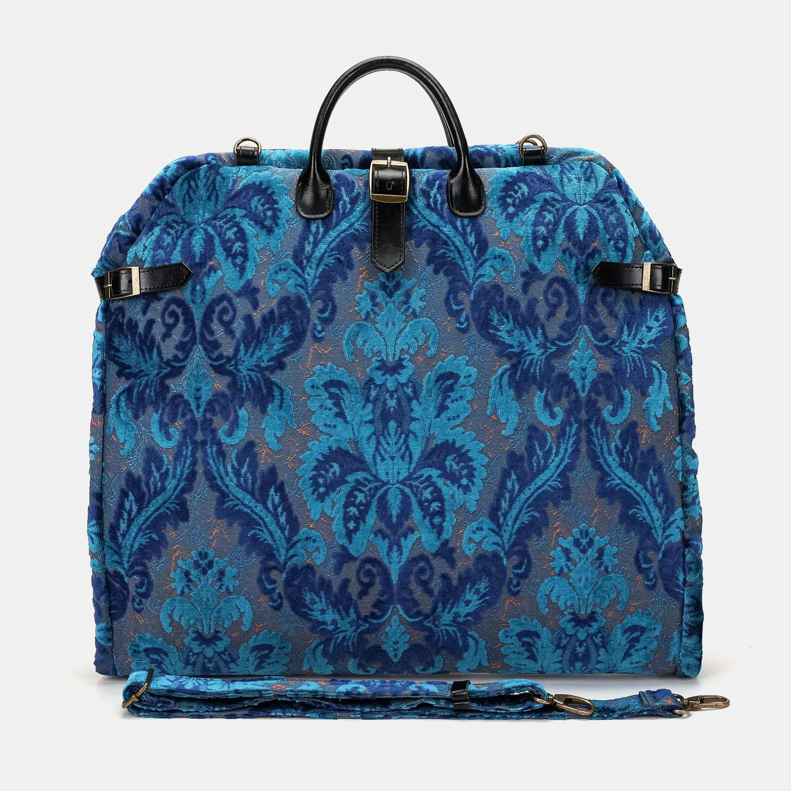Burnout Velvet Revival Aqua Carpet Garment Bag Carpetbag of America-main