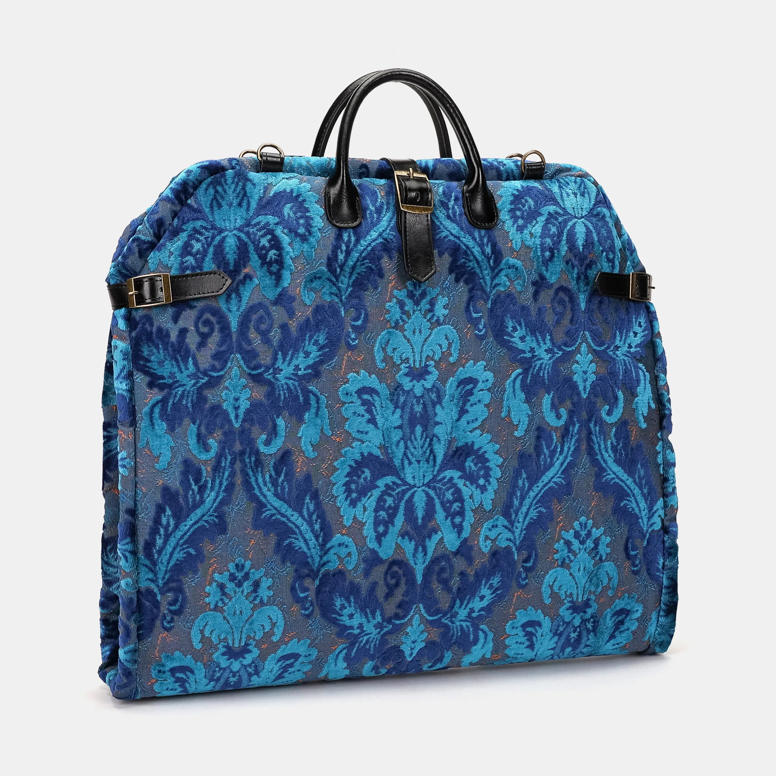 Burnout Velvet Revival Aqua Carpet Garment Bag Carpetbag of America-front