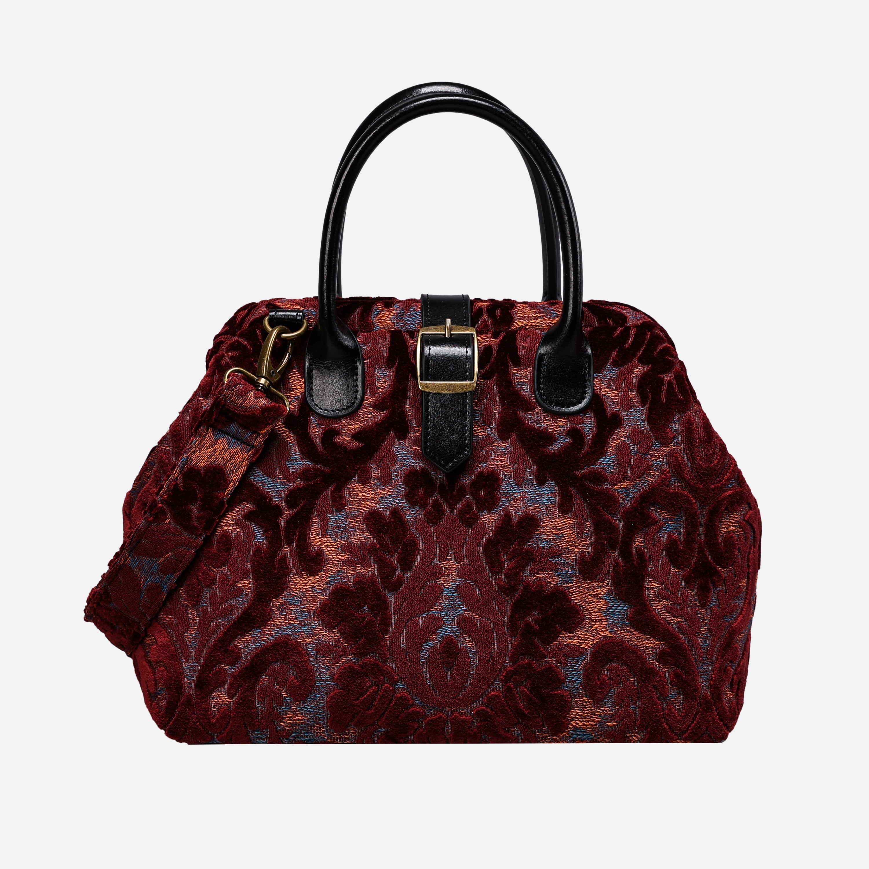 Burnout Velvet Wine Carpet Handbag Purse carpet bag MCW Handmade