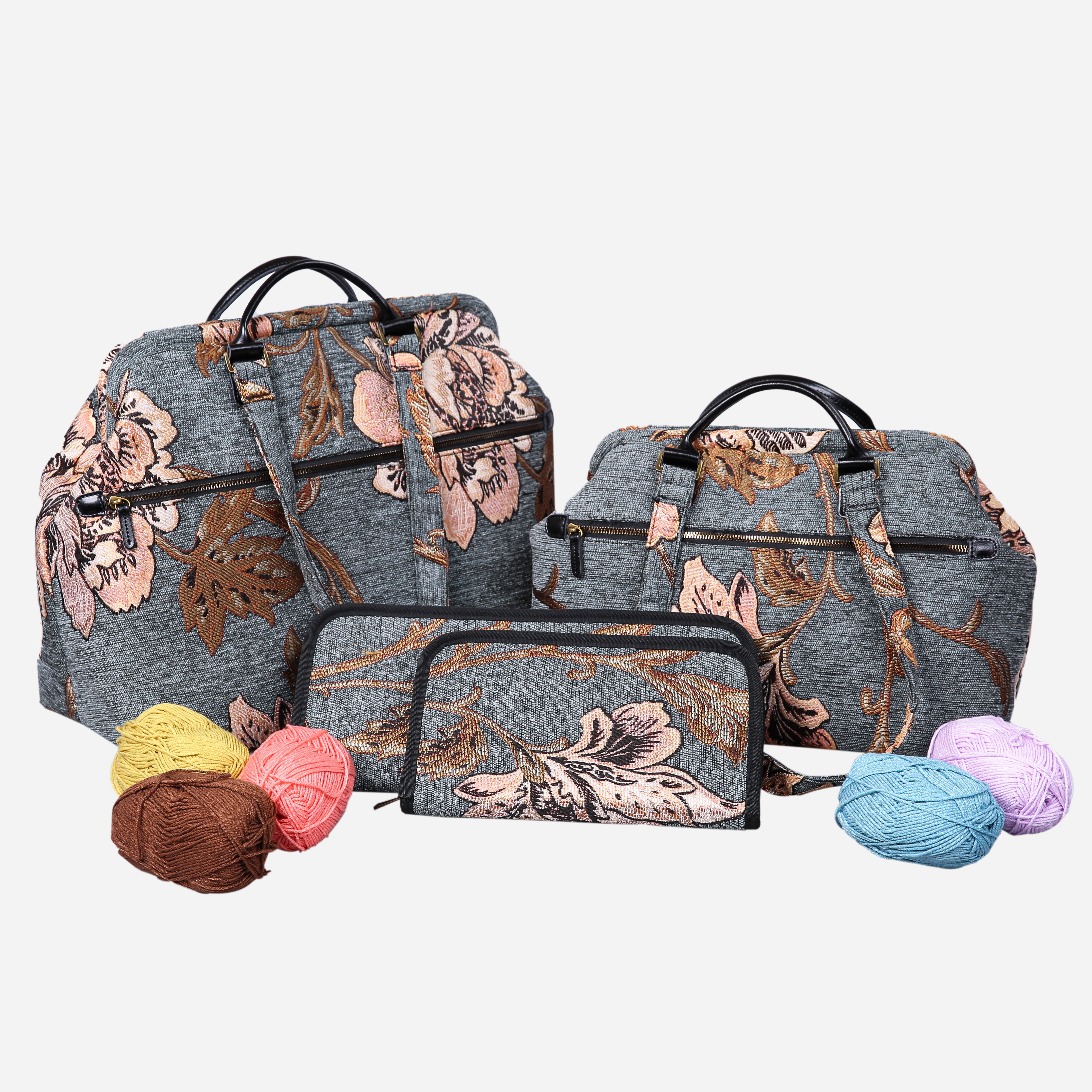 Magnolia Flower Knitting Project Bag MCW Handmade-1