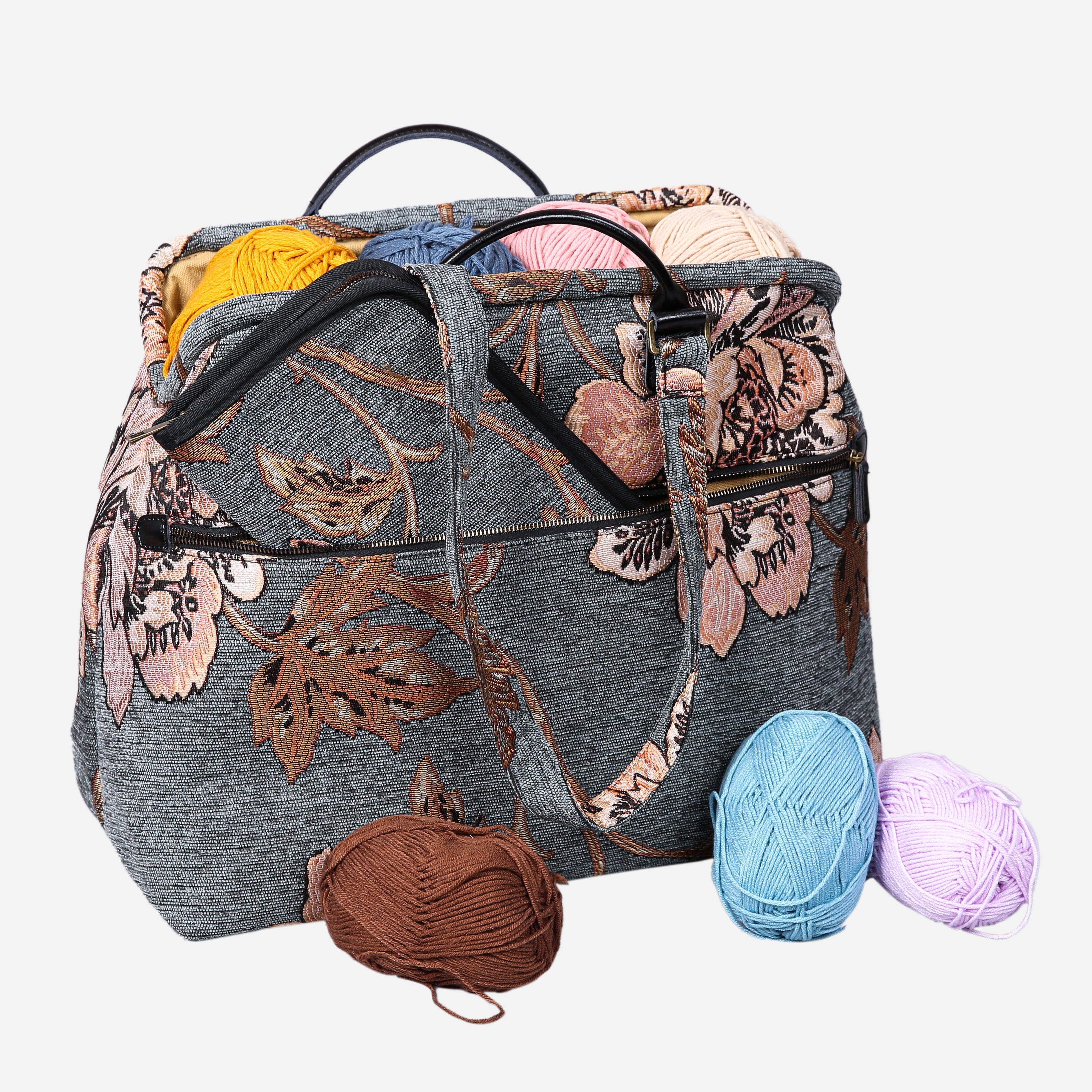 Magnolia Flower Knitting Project Bag MCW Handmade-2