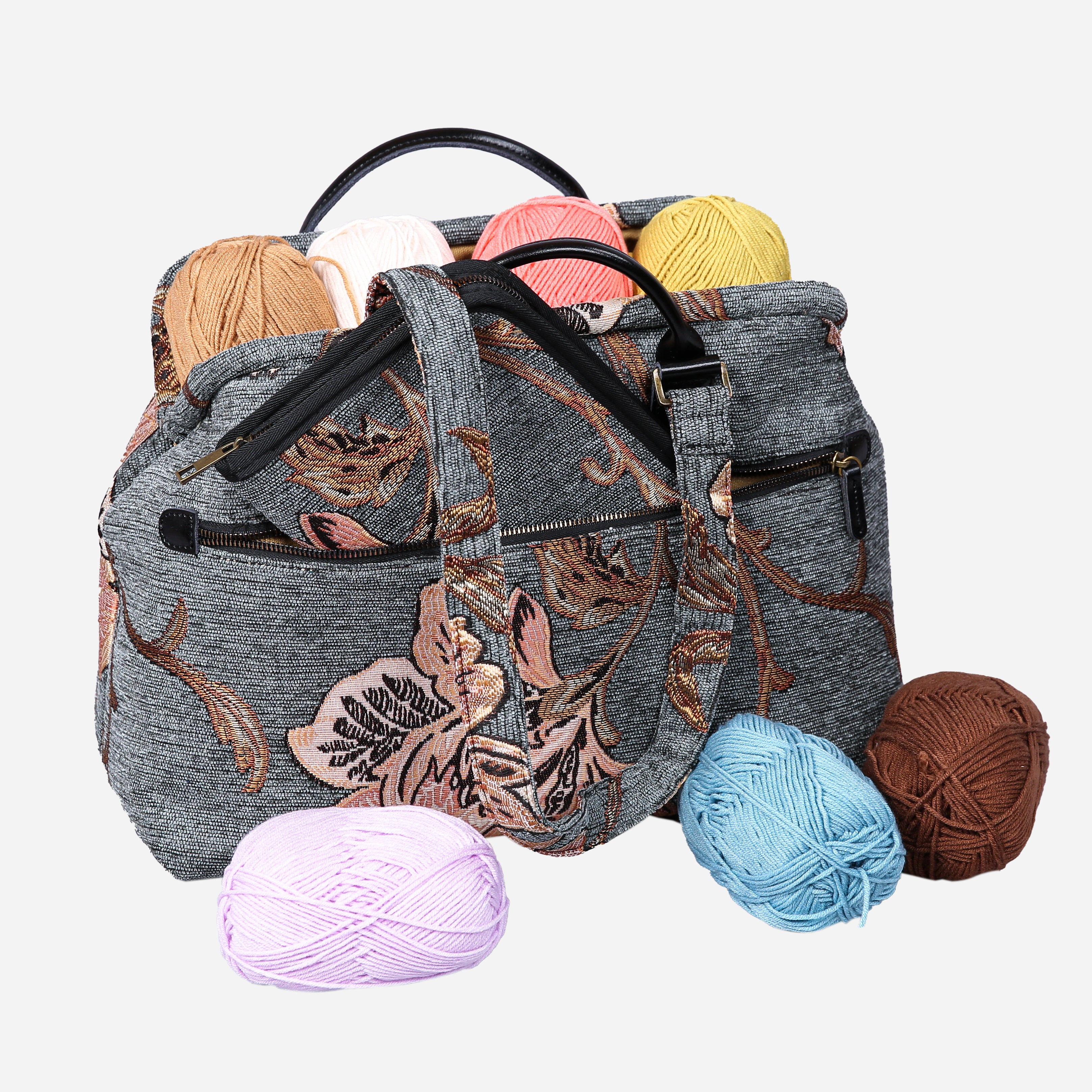Magnolia Flower Knitting Project Bag MCW Handmade-3