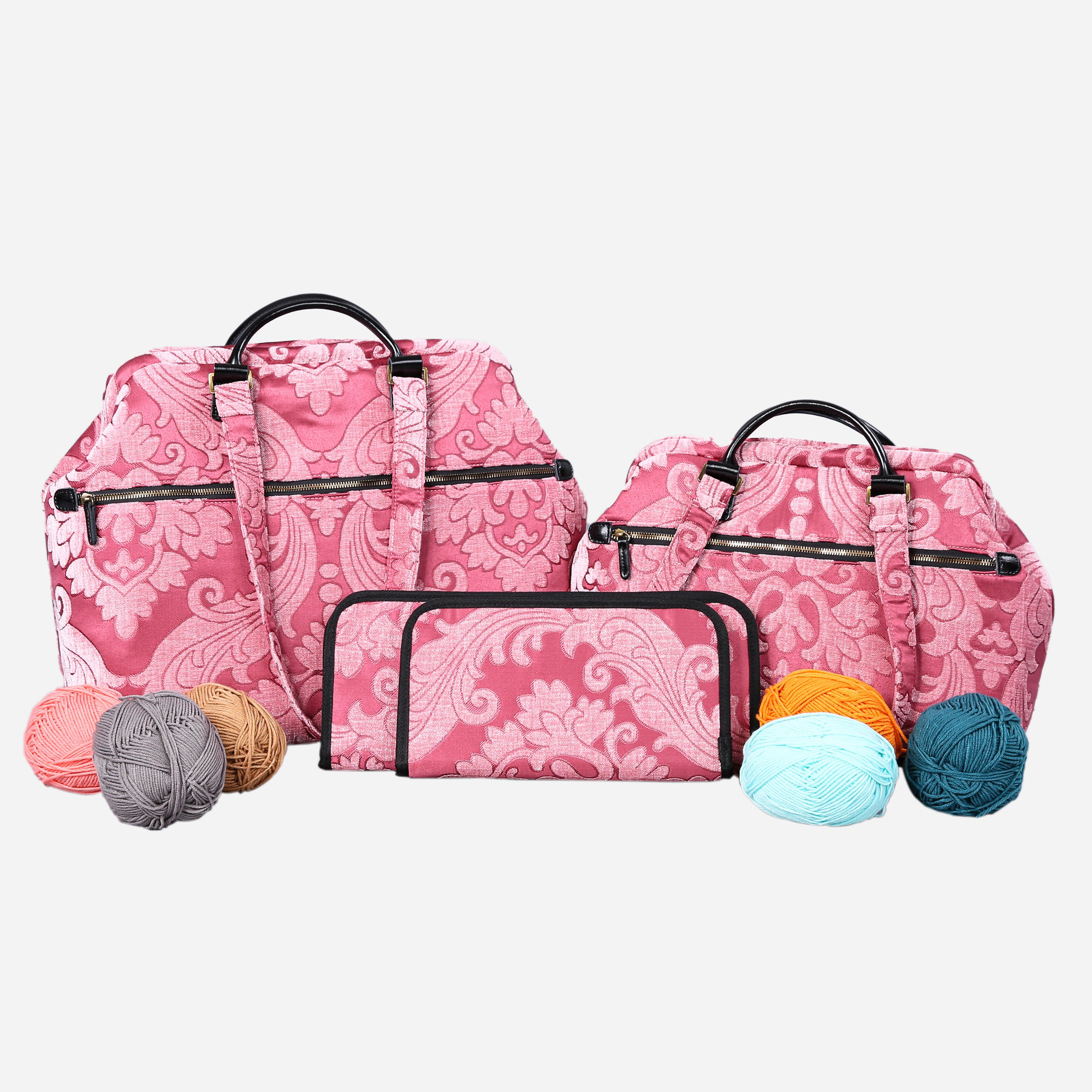 Queen Rose Pink Knitting Project Bag MCW Handmade-1