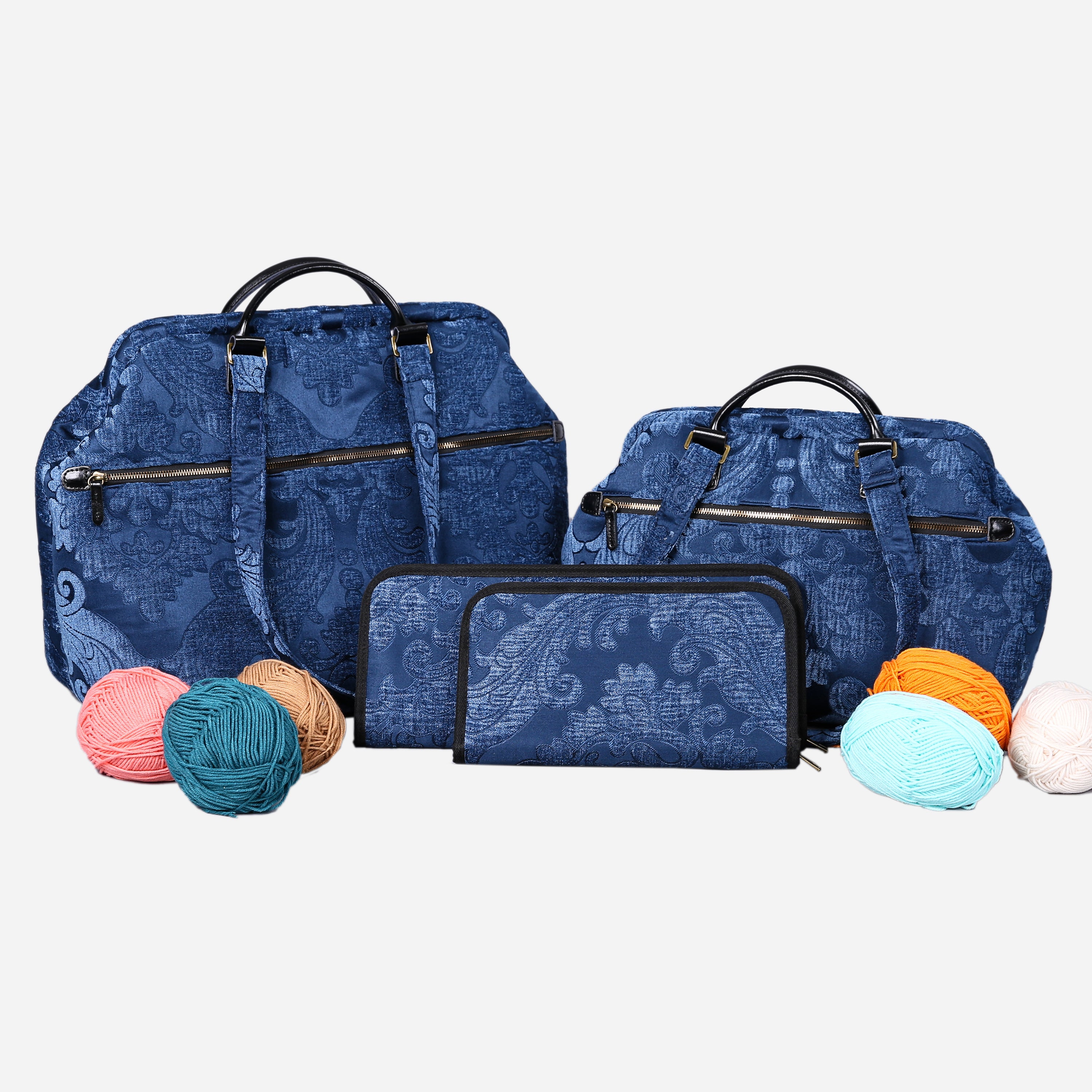 Queen Royal Blue Knitting Project Bag MCW Handmade-1