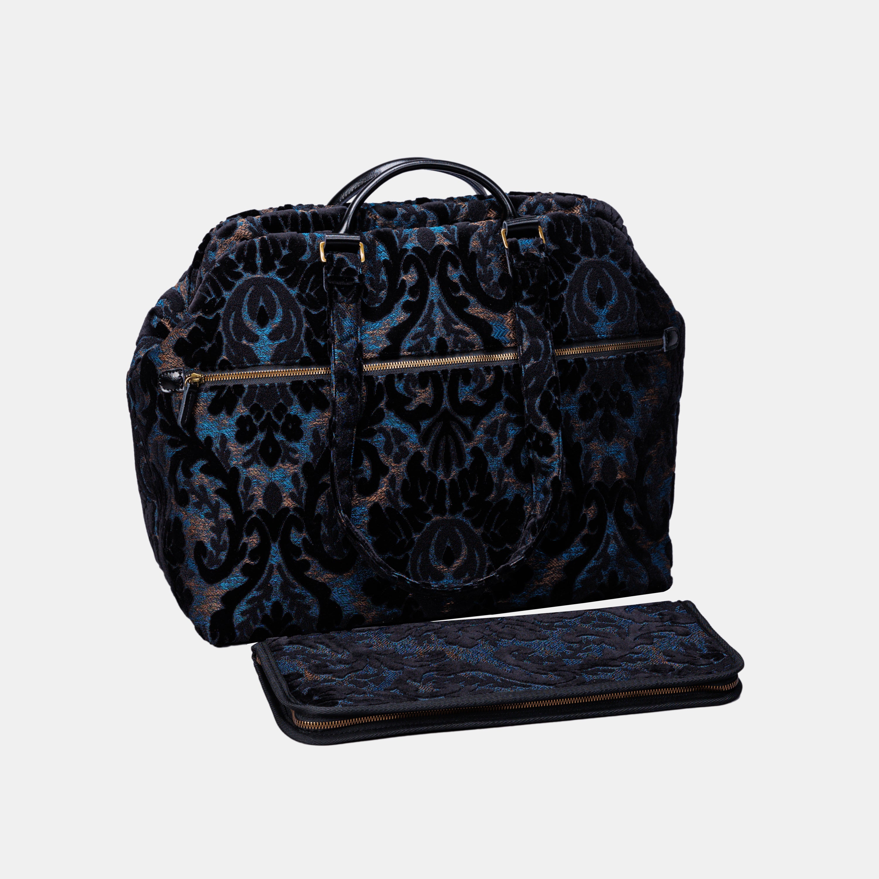 Burnout Velvet Black Knitting Project Bag MCW Handmade-7