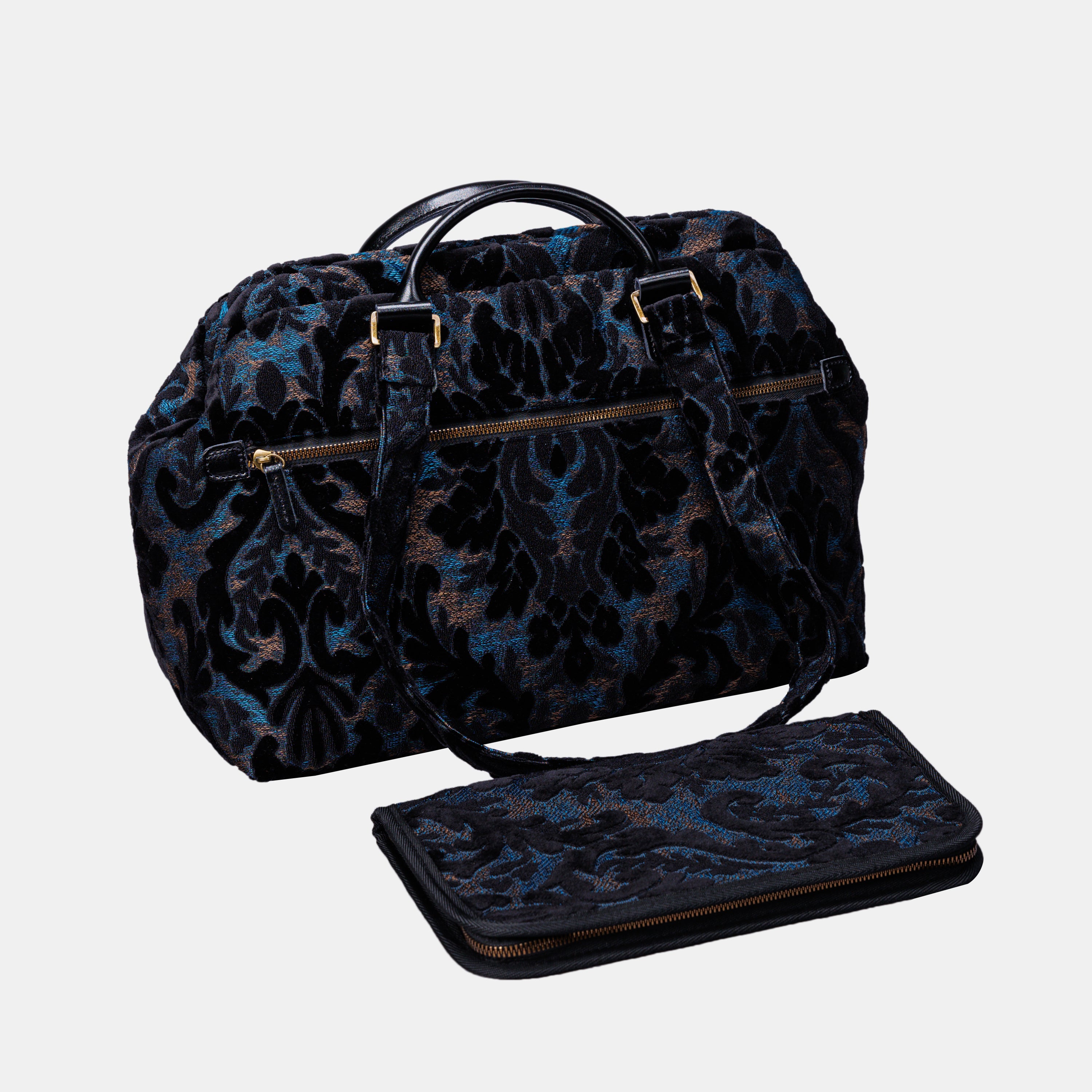 Burnout Velvet Black Knitting Project Bag MCW Handmade-8