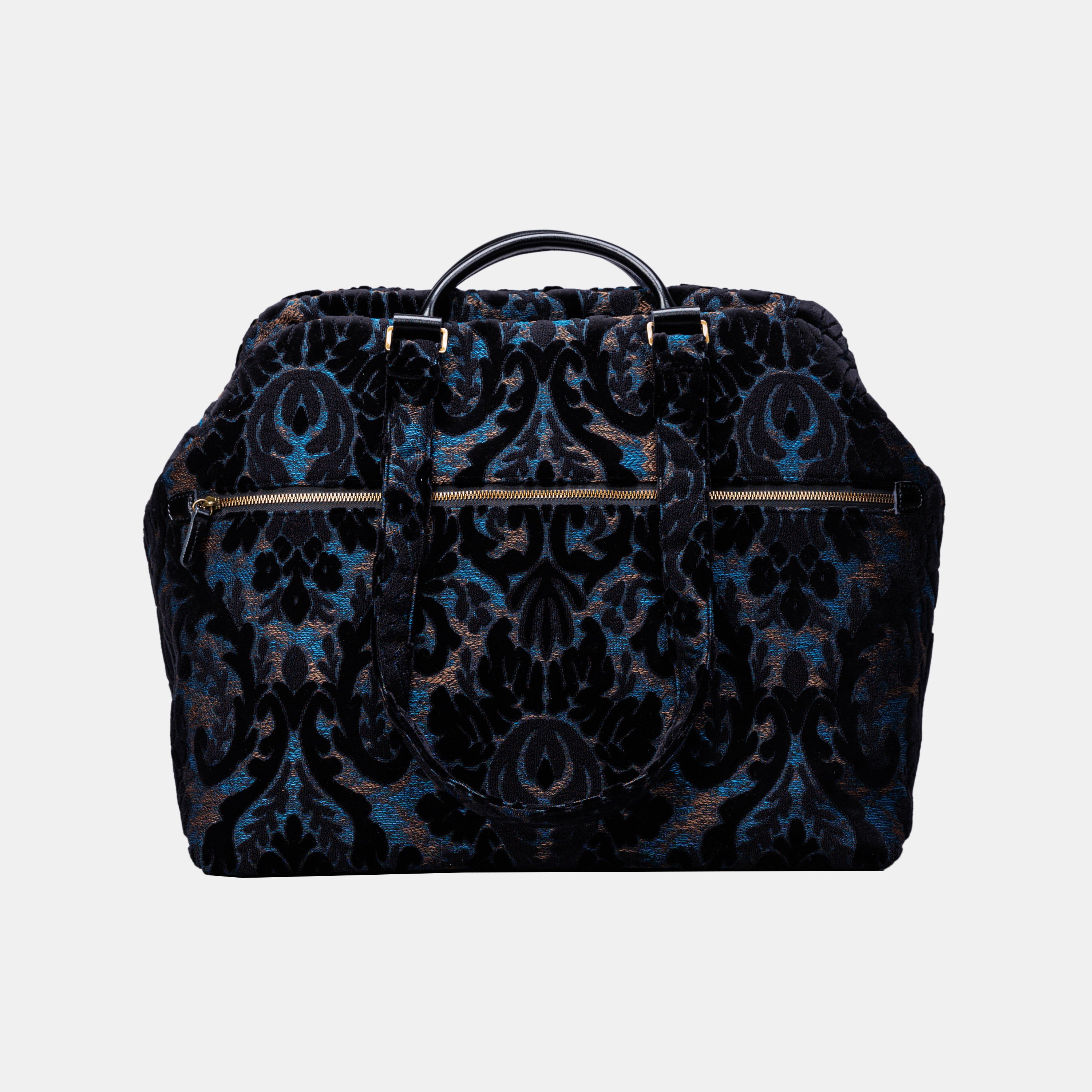 Burnout Velvet Black Knitting Project Bag MCW Handmade-3