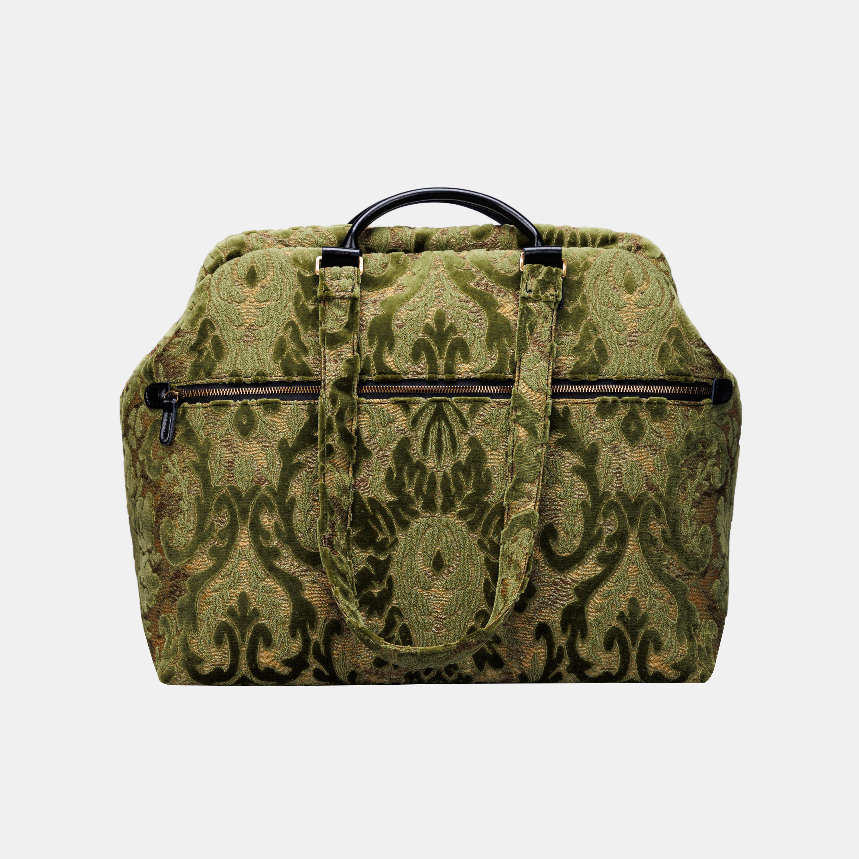 Burnout Velvet Fern Green Knitting Project Bag MCW Handmade-5
