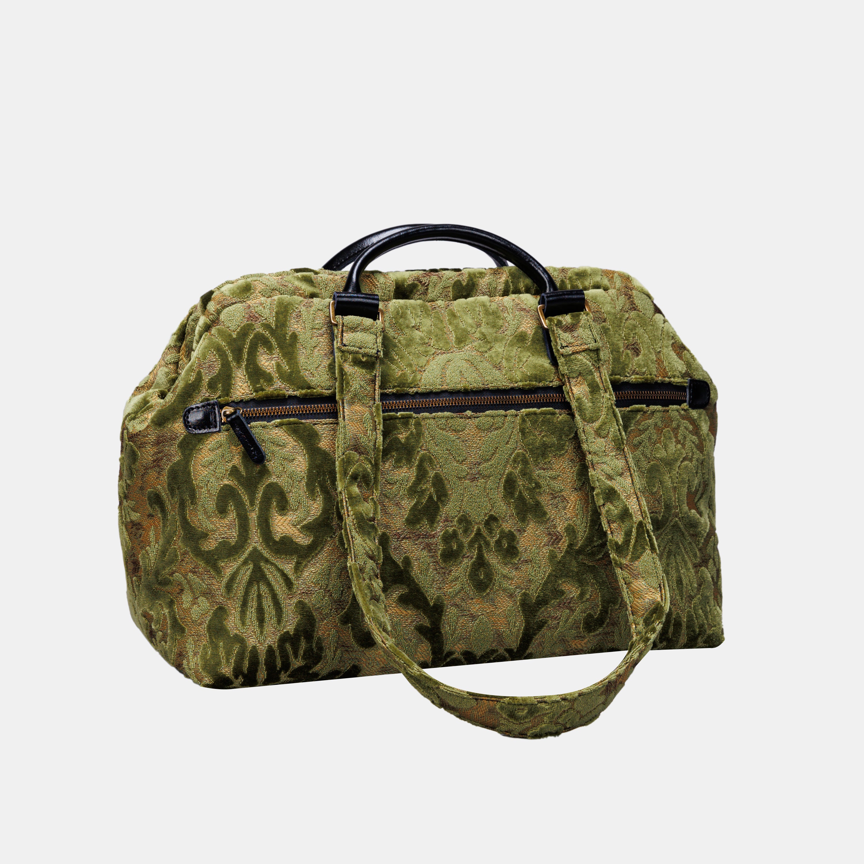 Burnout Velvet Fern Green Knitting Project Bag MCW Handmade-8