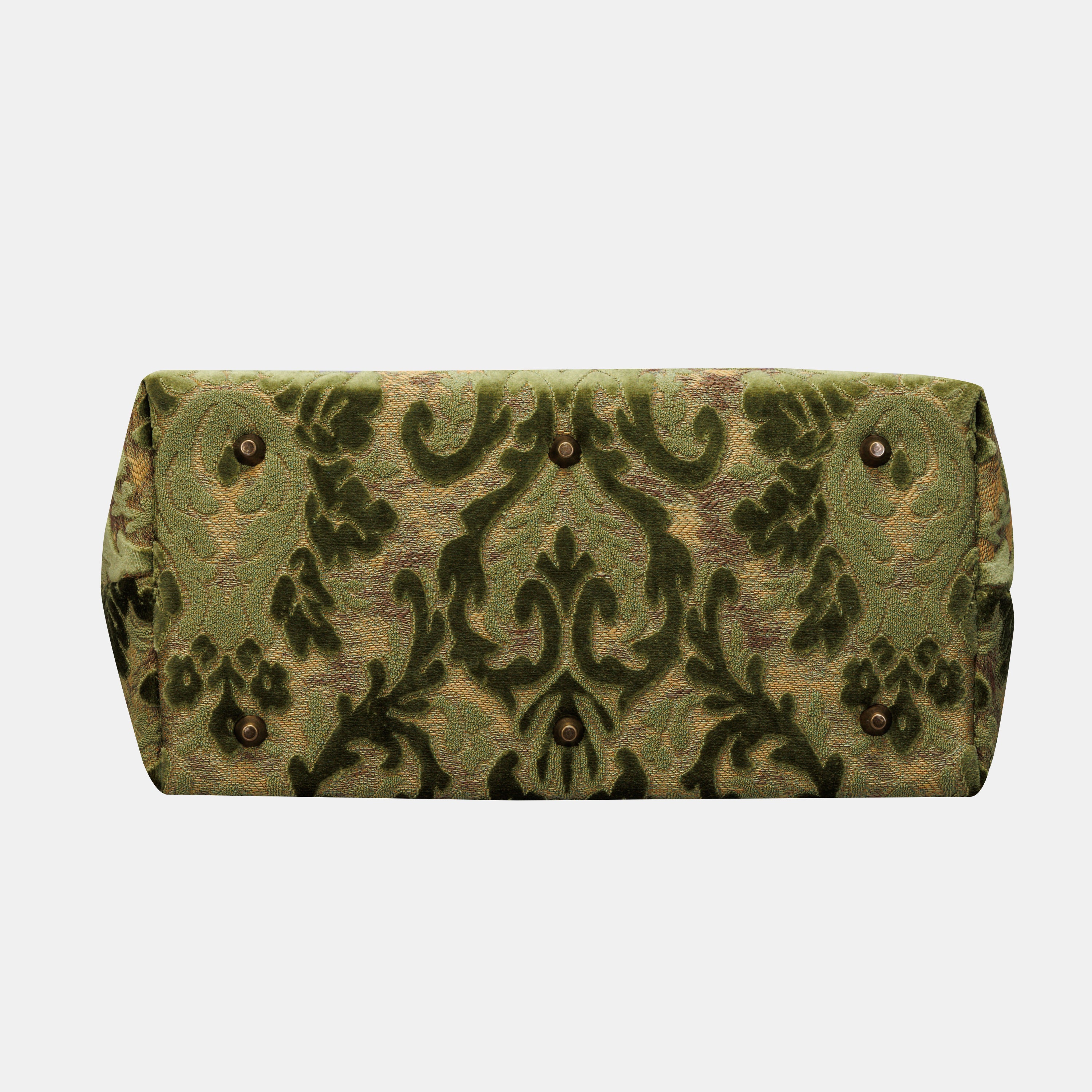 Burnout Velvet Fern Green Knitting Project Bag MCW Handmade-11