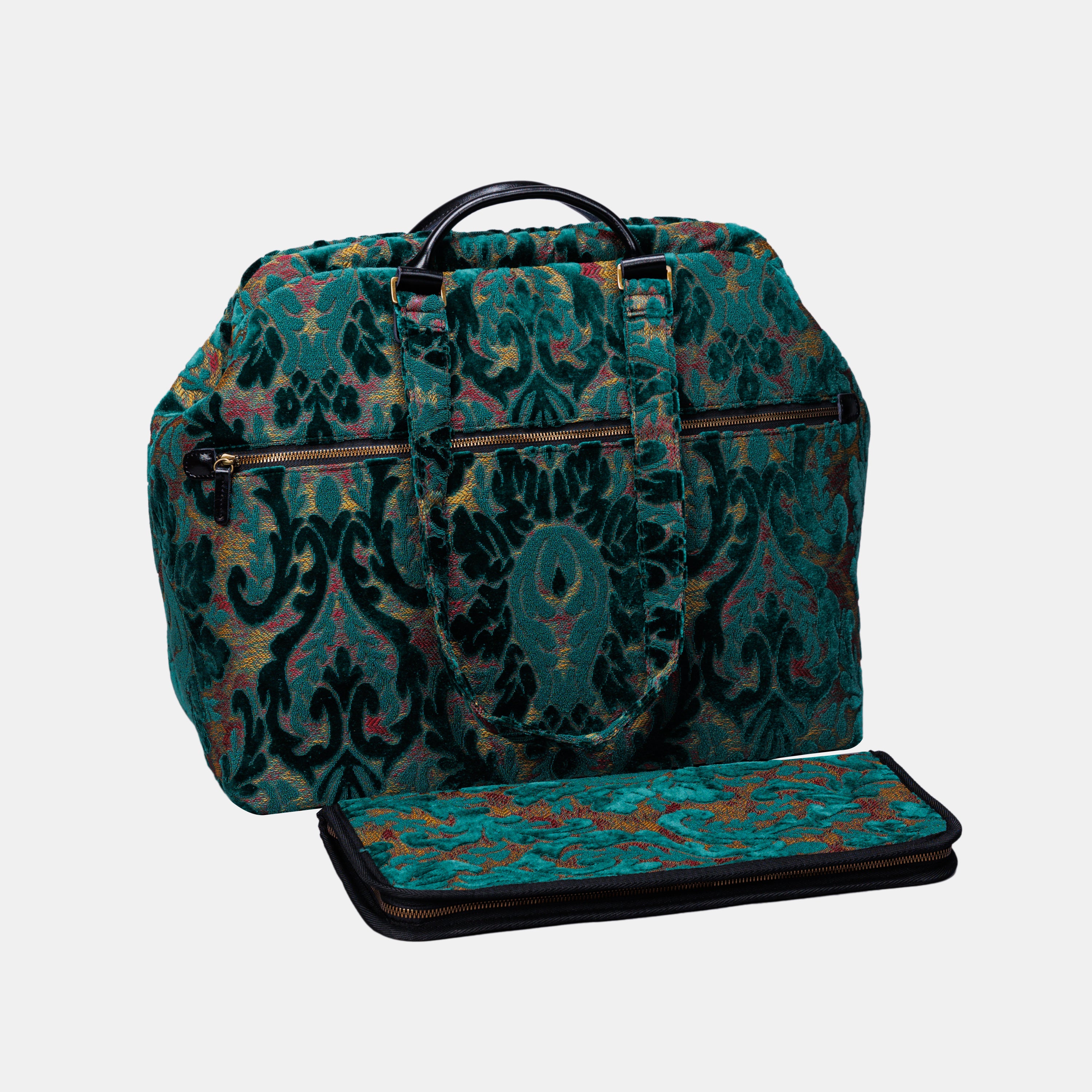 Burnout Velvet Jade Green Knitting Project Bag MCW Handmade-4