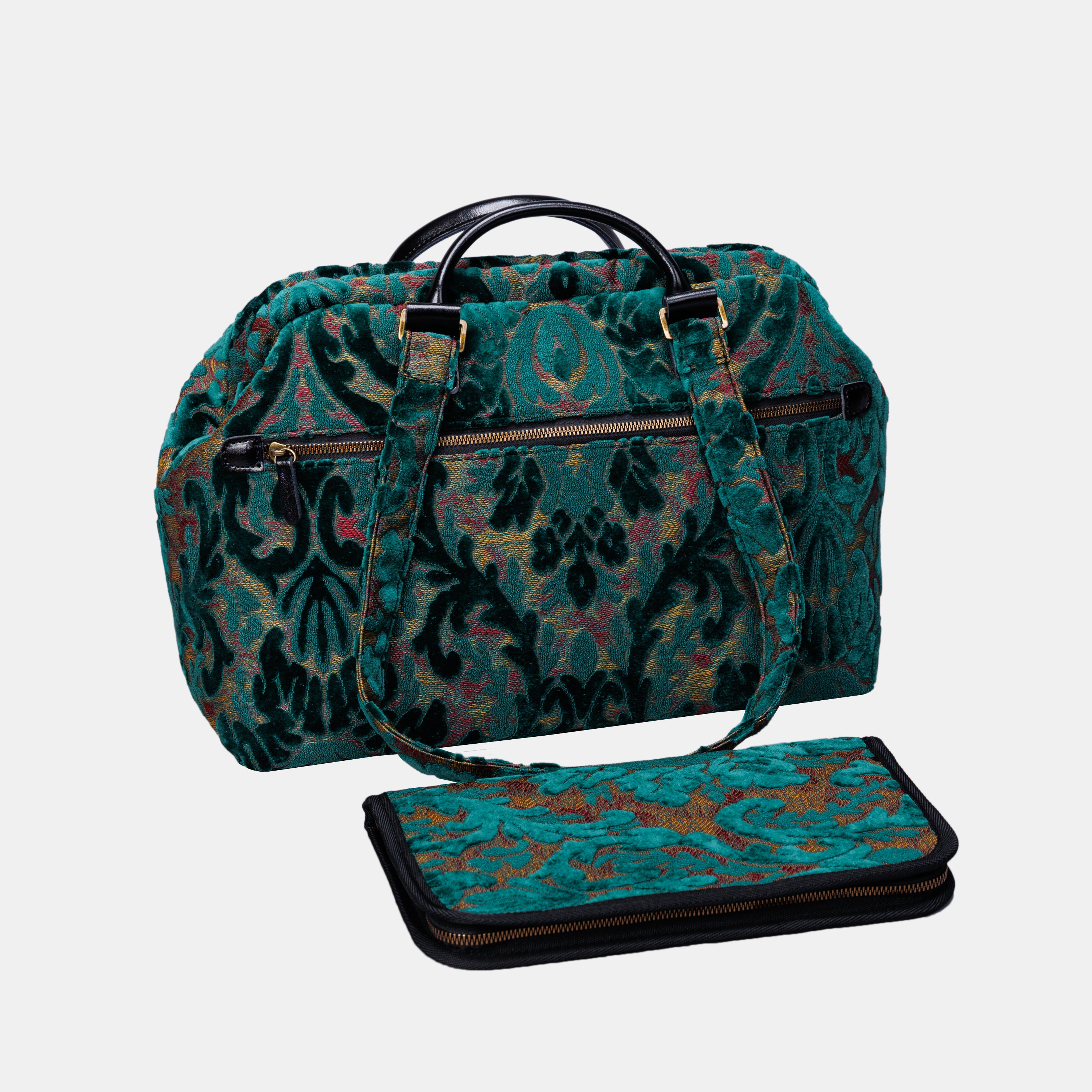 Burnout Velvet Jade Green Knitting Project Bag MCW Handmade-8