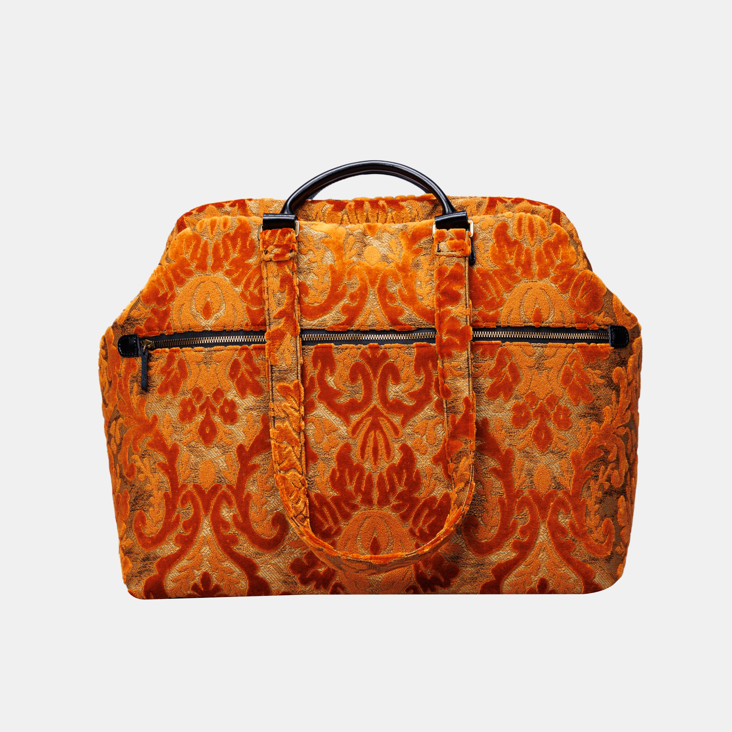 Burnout Velvet Orange Knitting Project Bag MCW Handmade-3