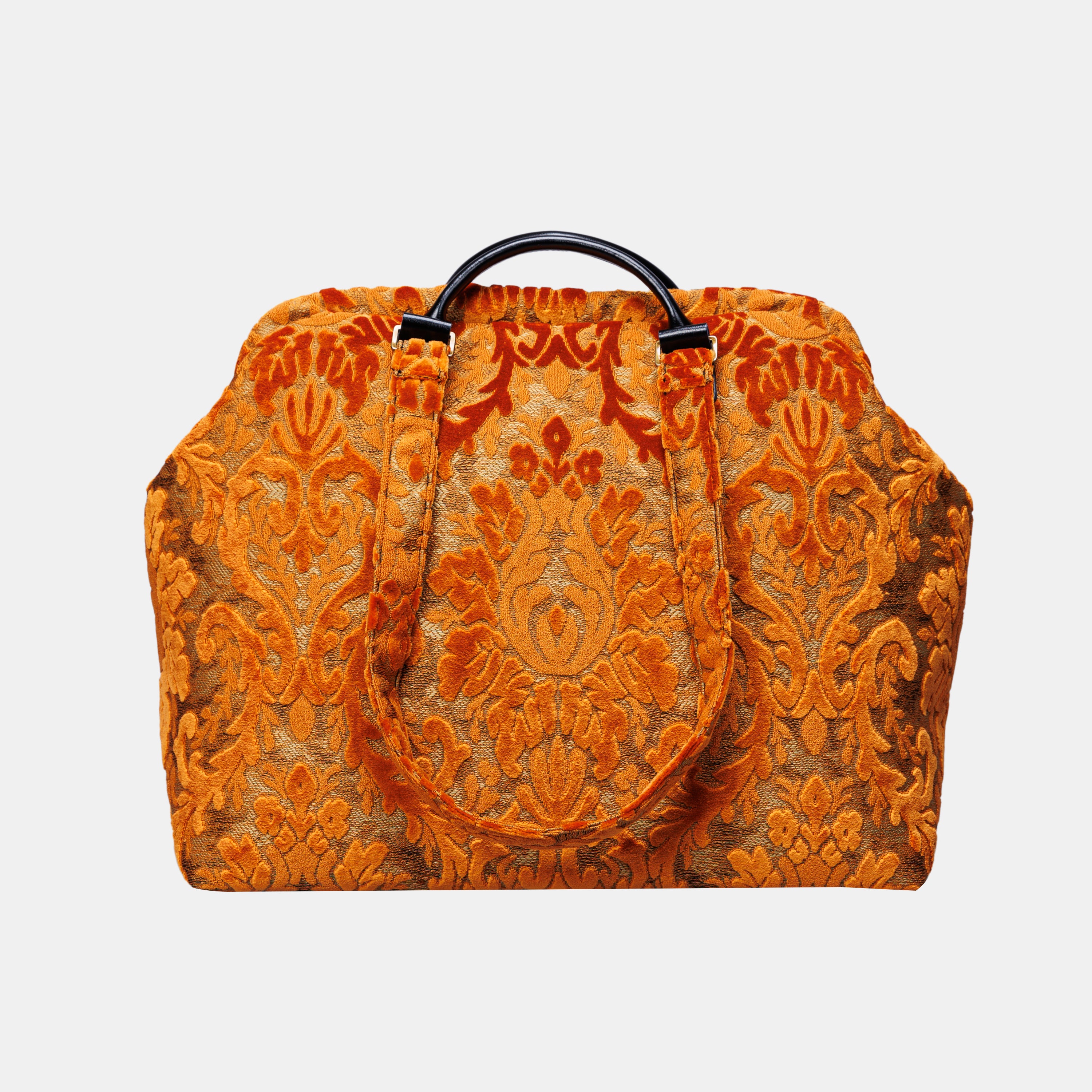 Burnout Velvet Orange Knitting Project Bag MCW Handmade-2