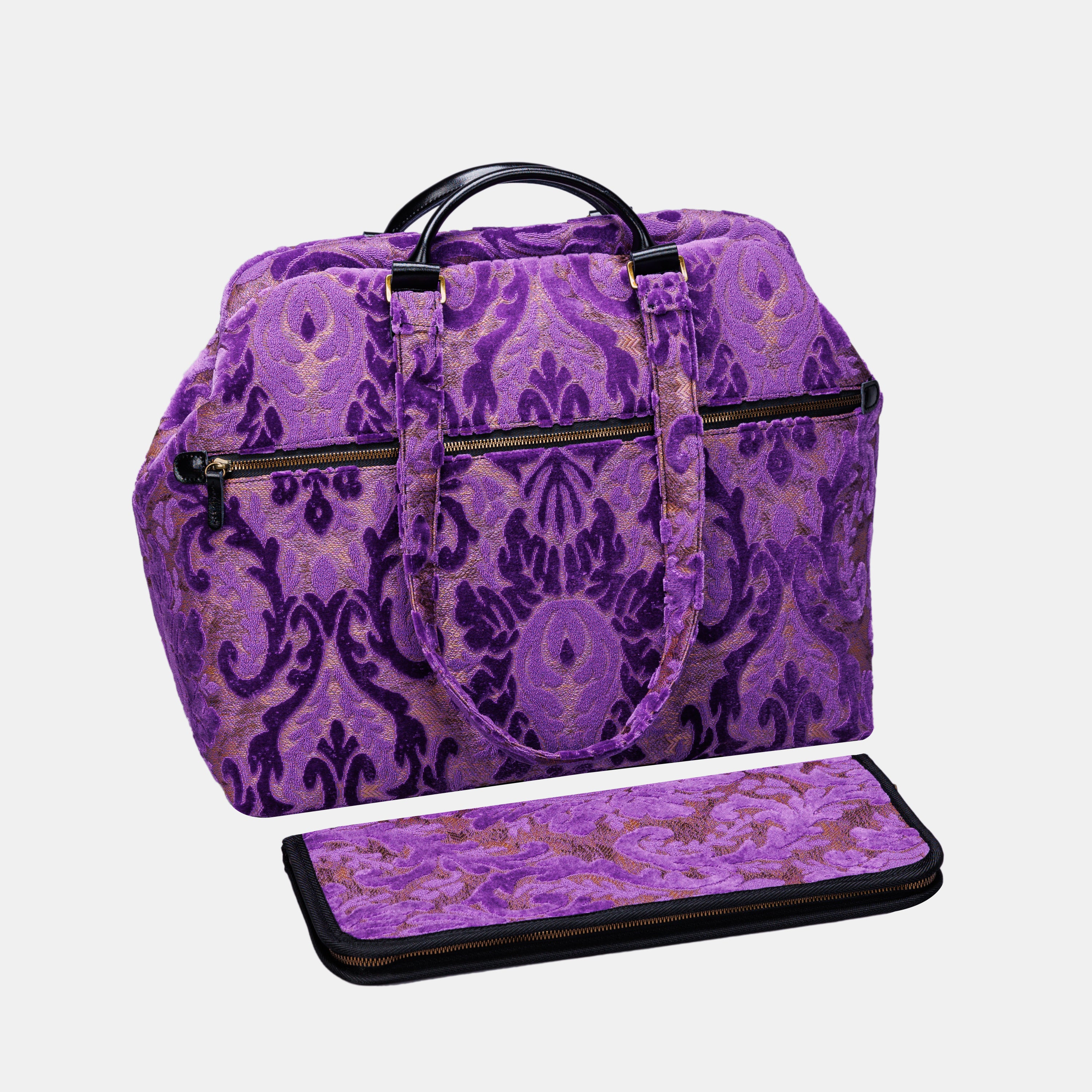 Burnout Velvet Purple Knitting Project Bag MCW Handmade-3