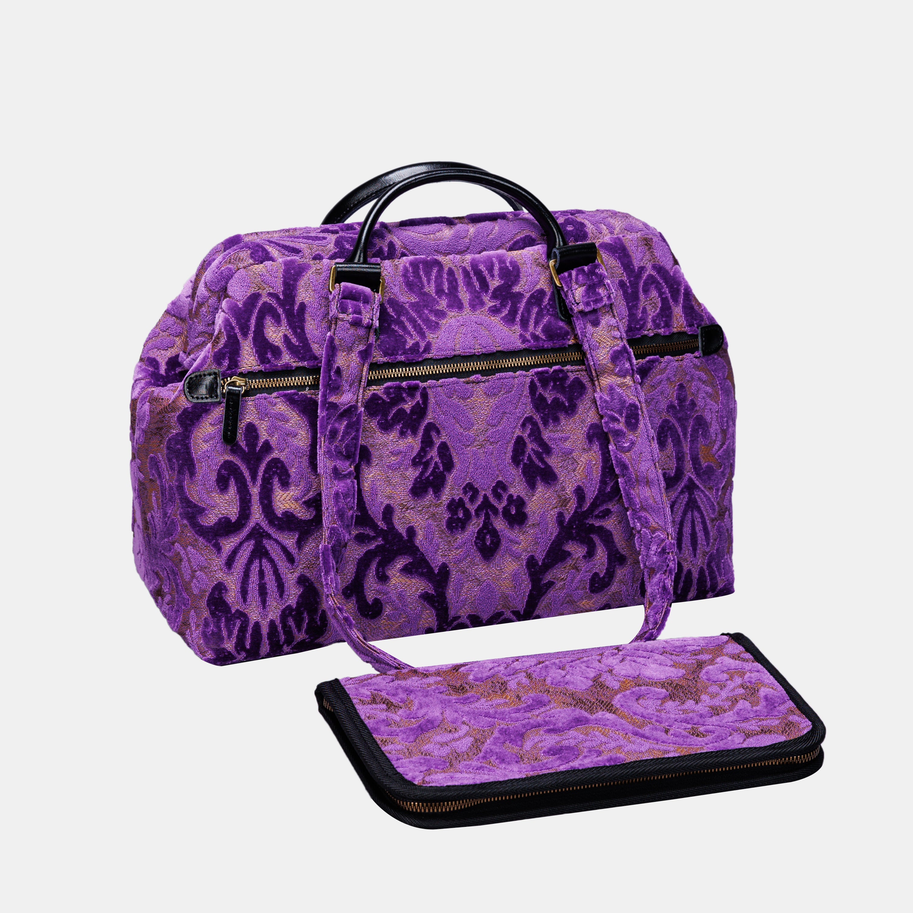 Burnout Velvet Purple Knitting Project Bag MCW Handmade-4
