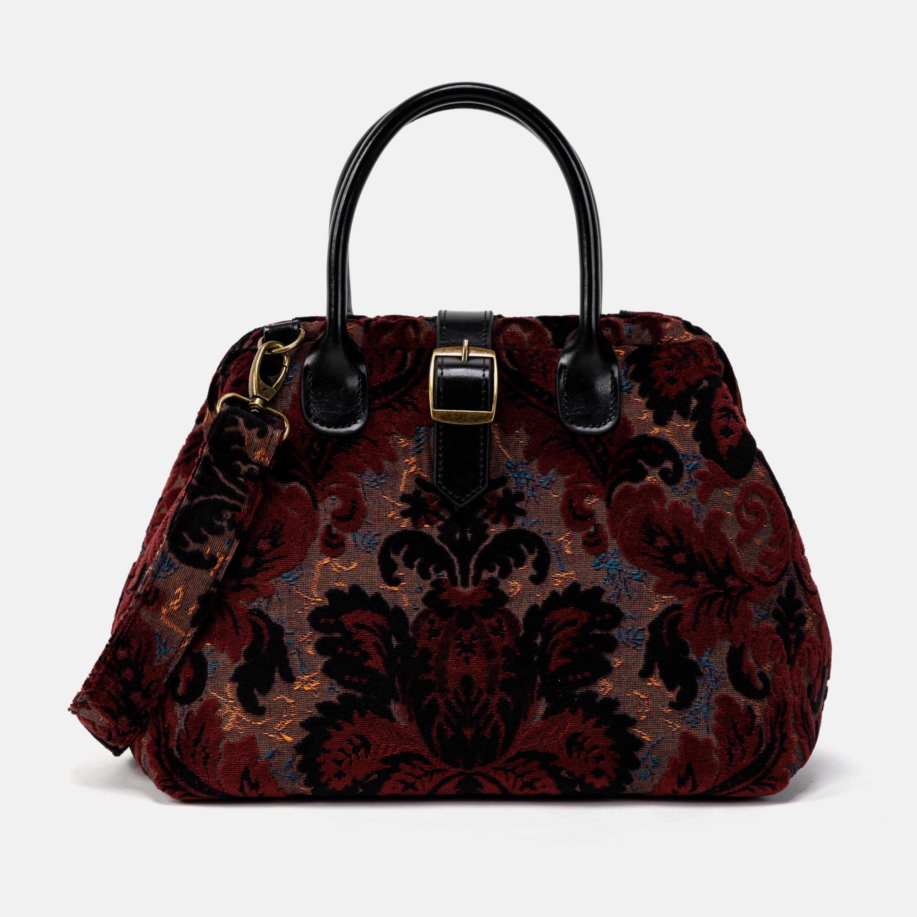 Burnout Velvet Revival Sephia Carpet Handbag Purse front