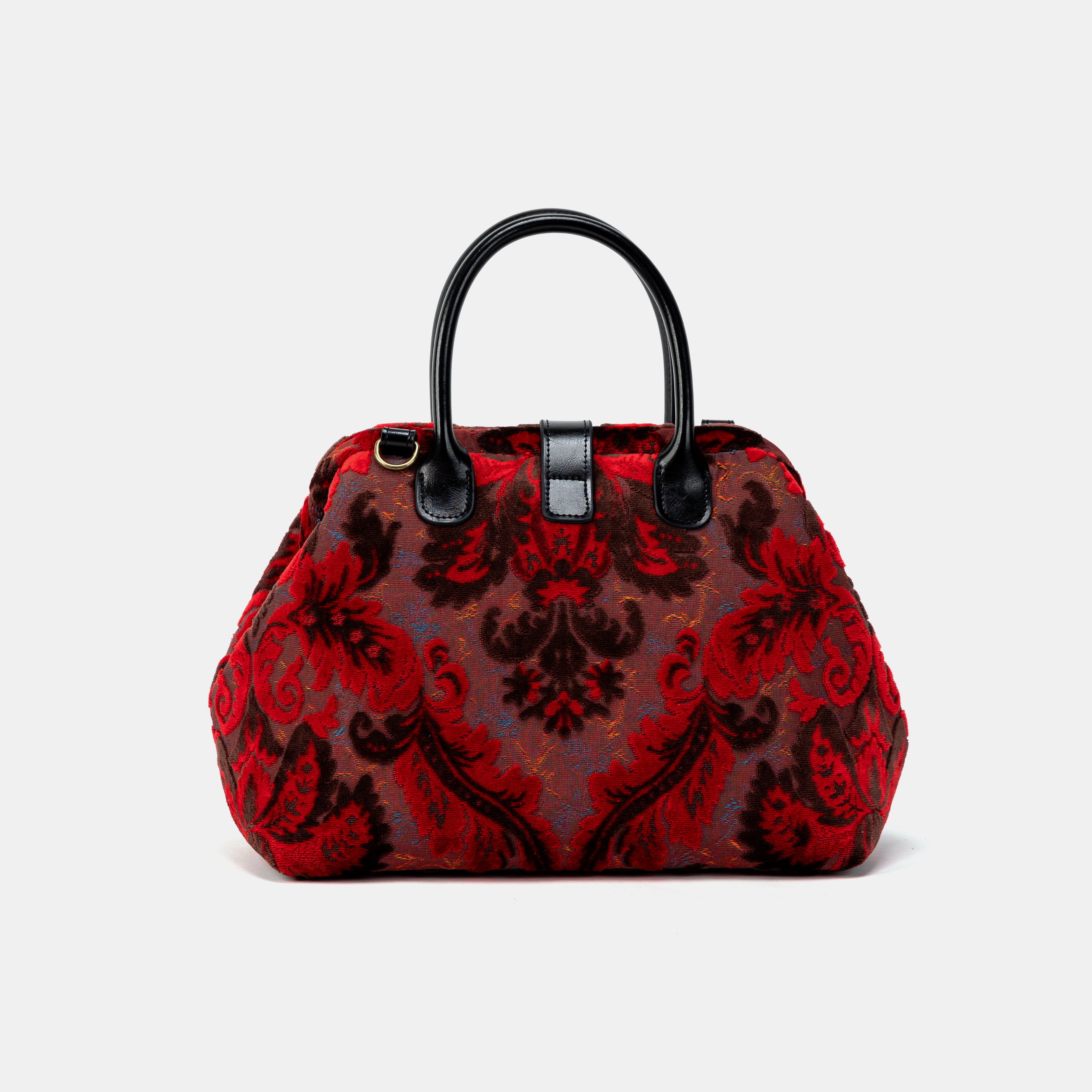Burnout Velvet Revival Scarlet Carpet Handbag Purse