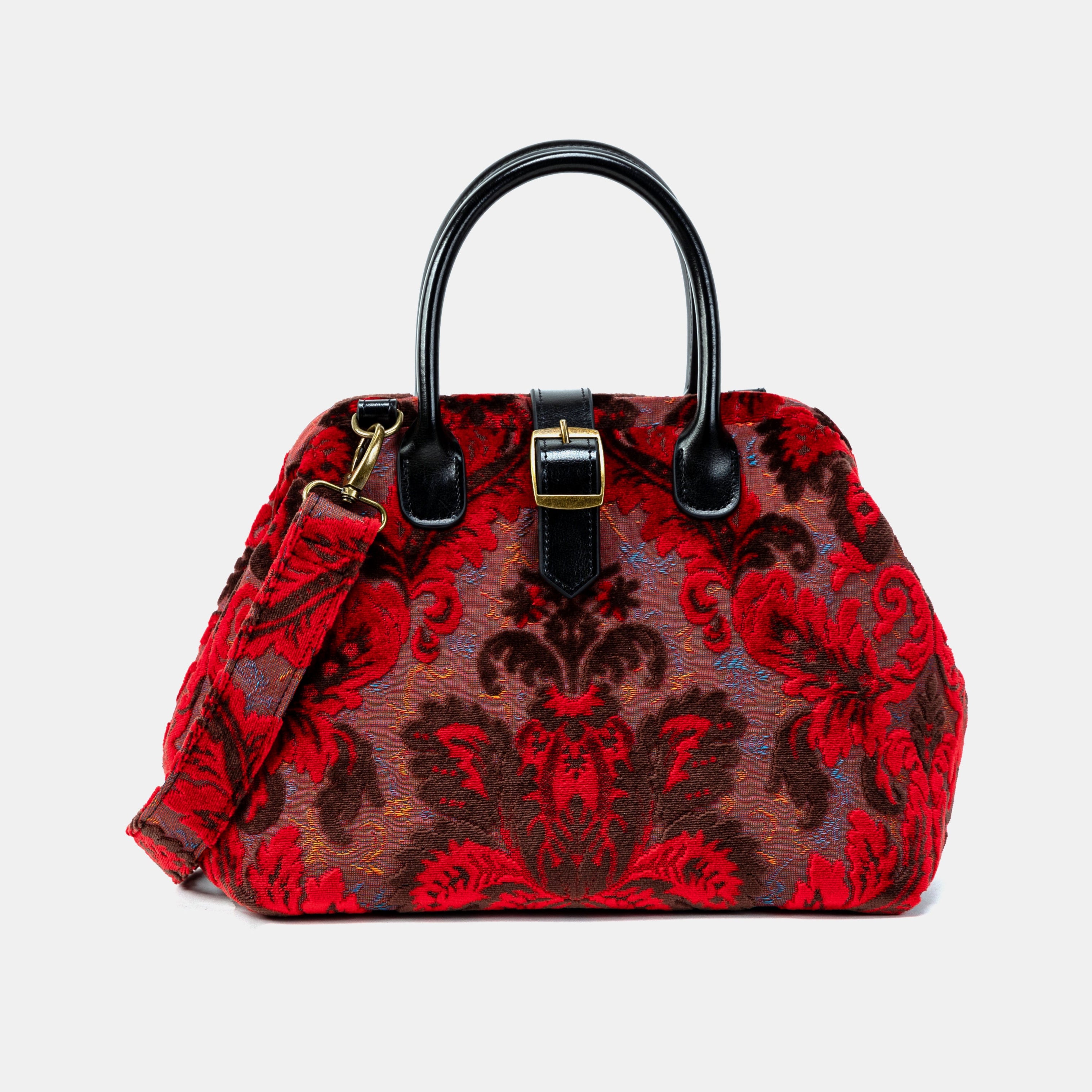 Burnout Velvet Revival Scarlet Carpet Handbag Purse front