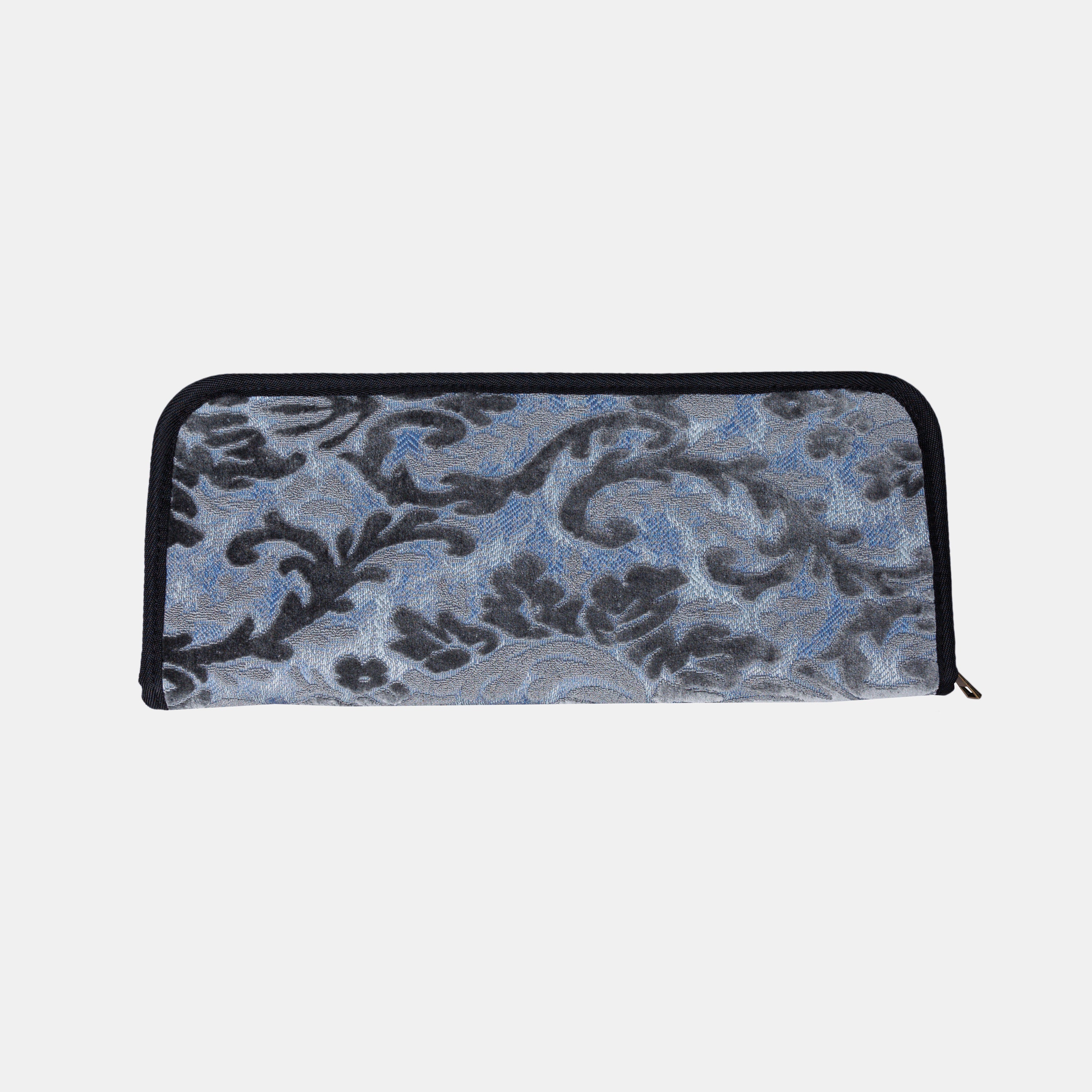 Burnout Velvet Steel Blue Carpet Needle Case  MCW Handmade-1