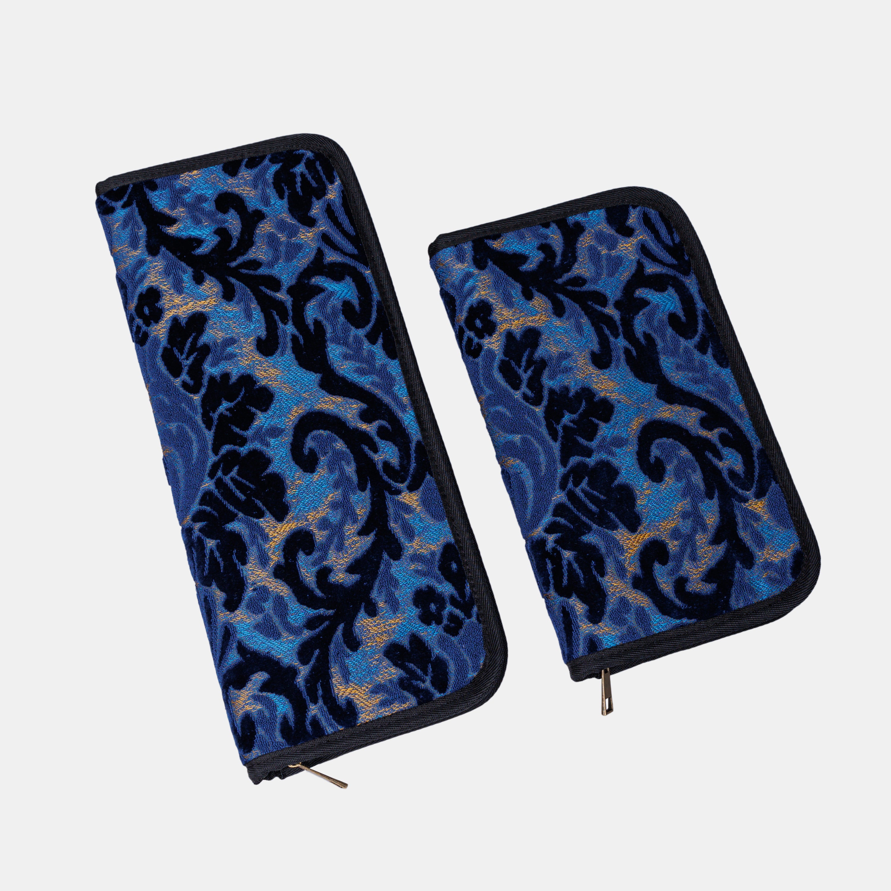 Burnout Velvet Navy Carpet Needle Case  MCW Handmade