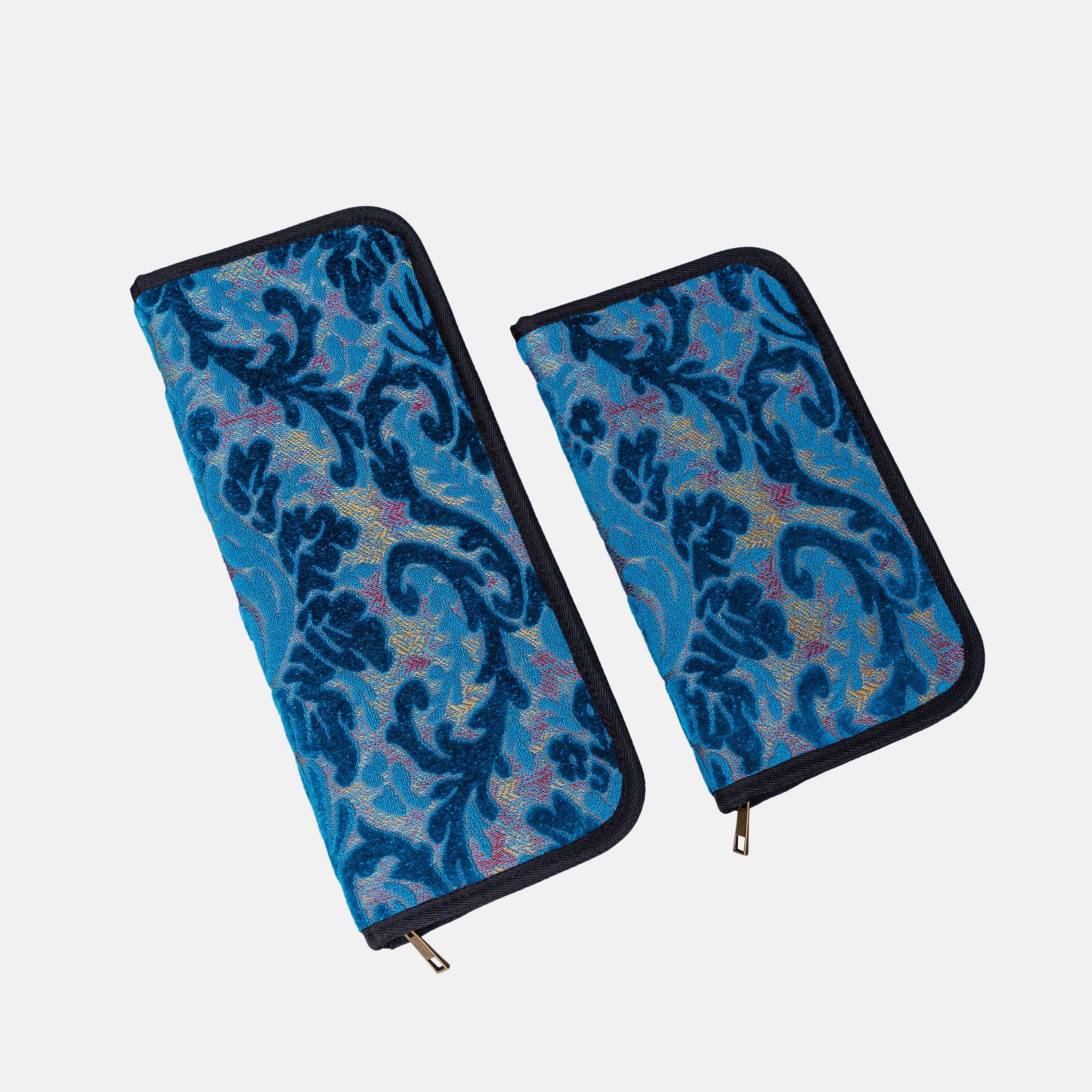 Burnout Velvet Aqua Blue Carpet Needle Case  MCW Handmade