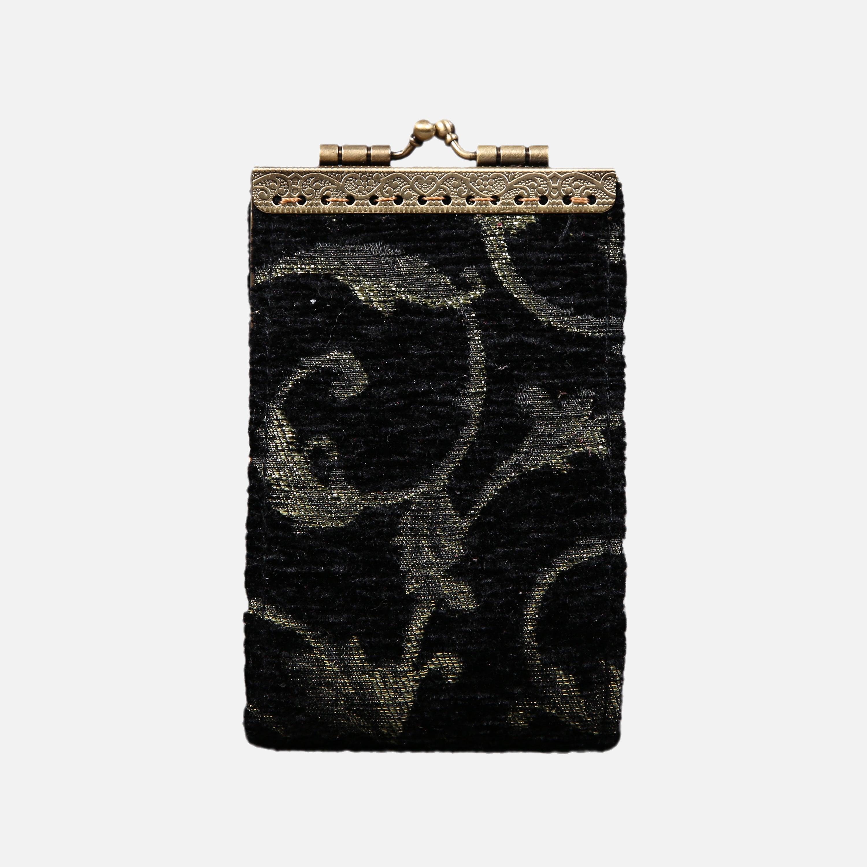 Vintage Scroll Black/D. Green Card Wallet MCW Handmade-2