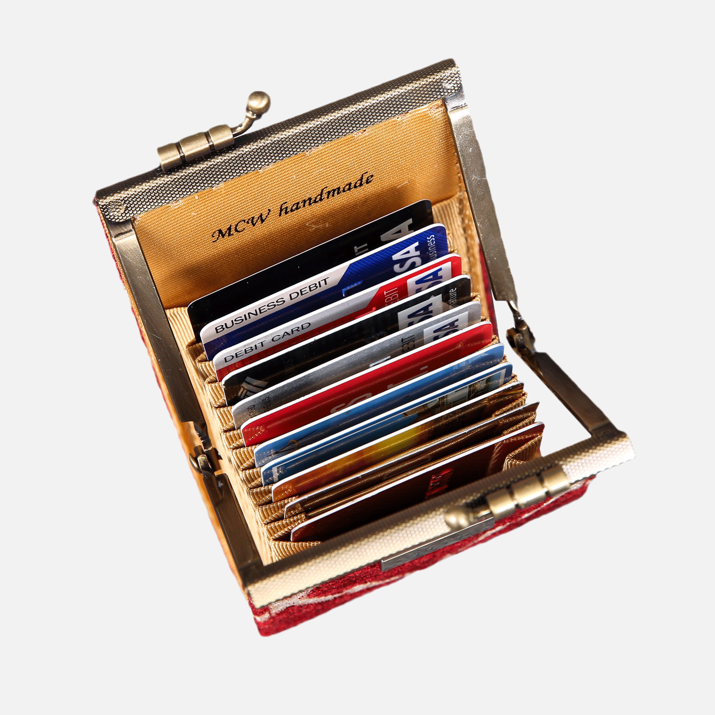 Quartz Red Card Wallet MCW Handmade-5