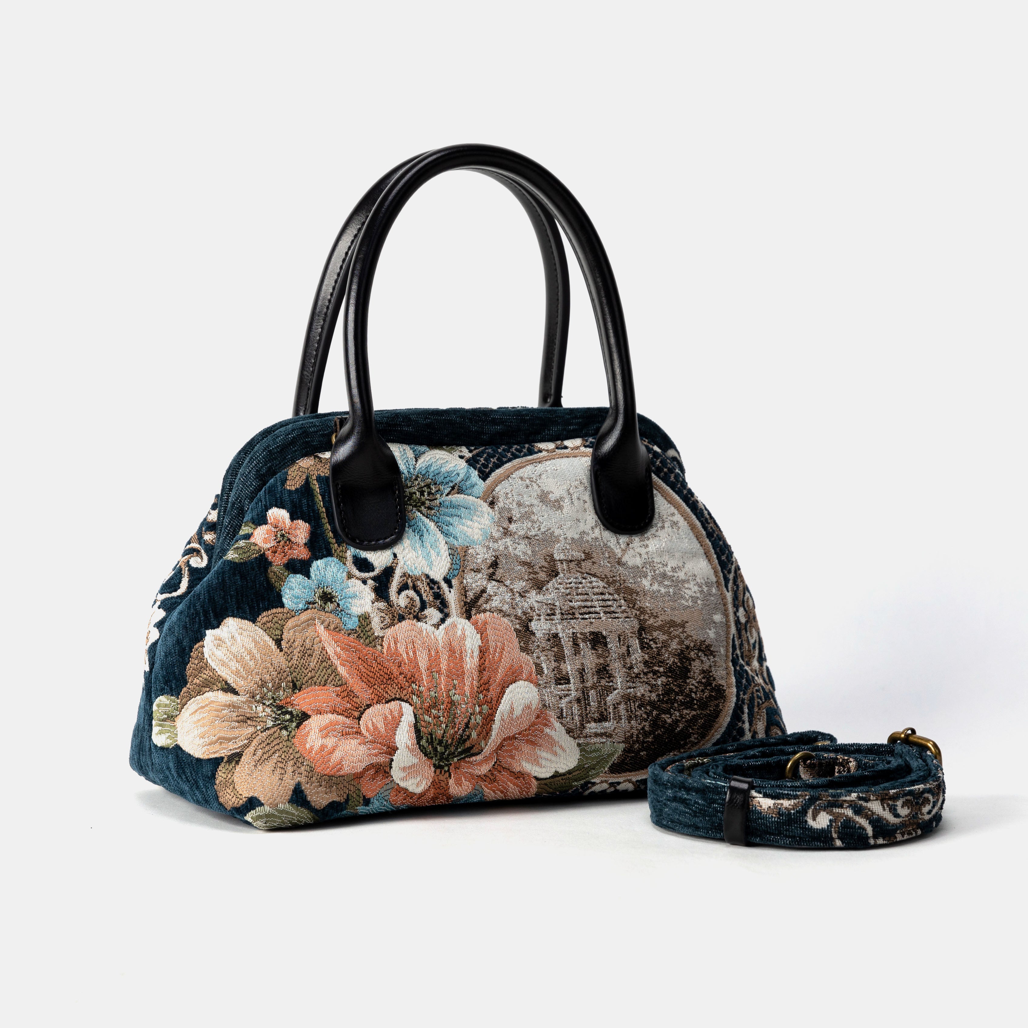 Chateau Cyprus Green Carpet Satchel Carpetbag of America with shoulder strap