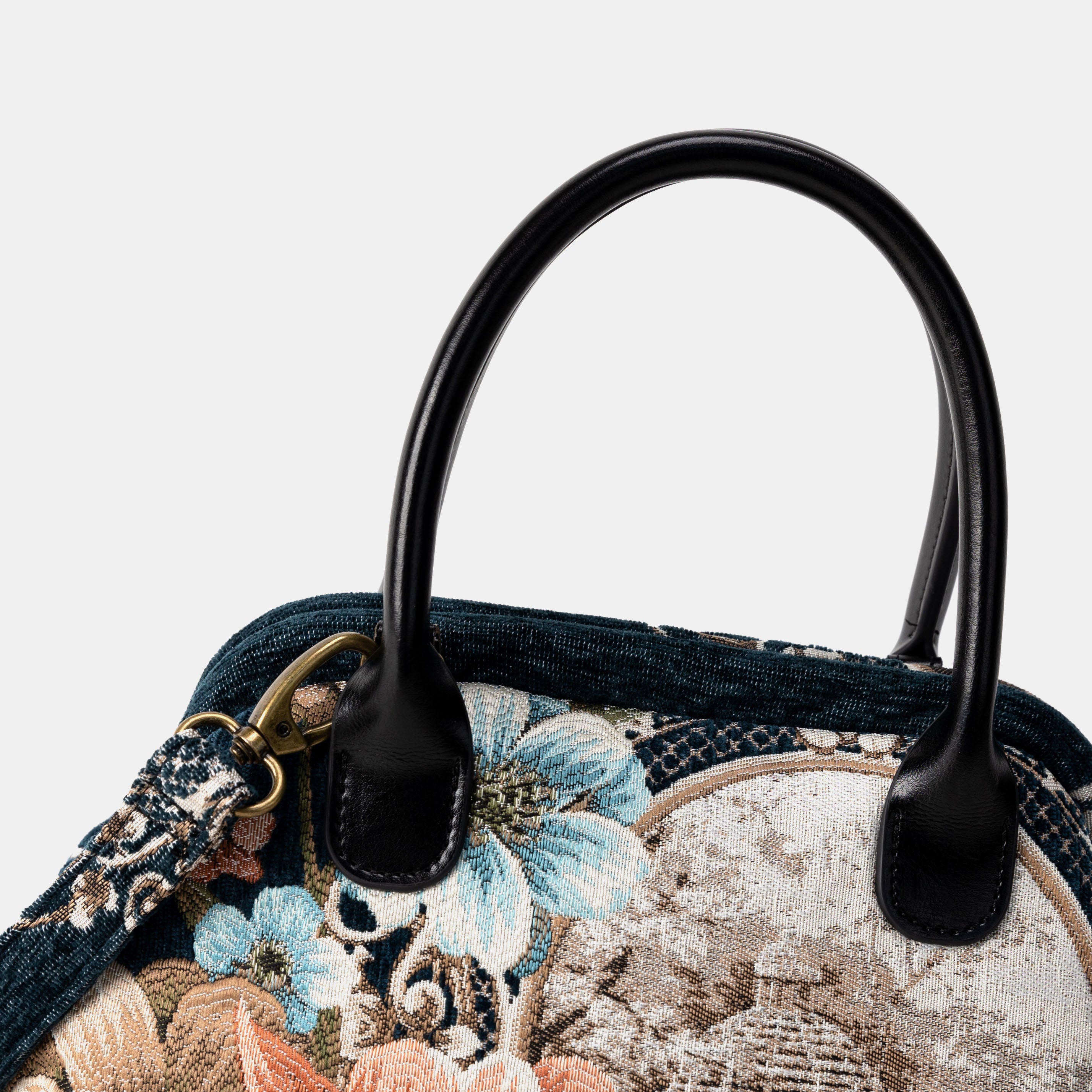 Chateau Cyprus Green Carpet Satchel Carpetbag of America detail