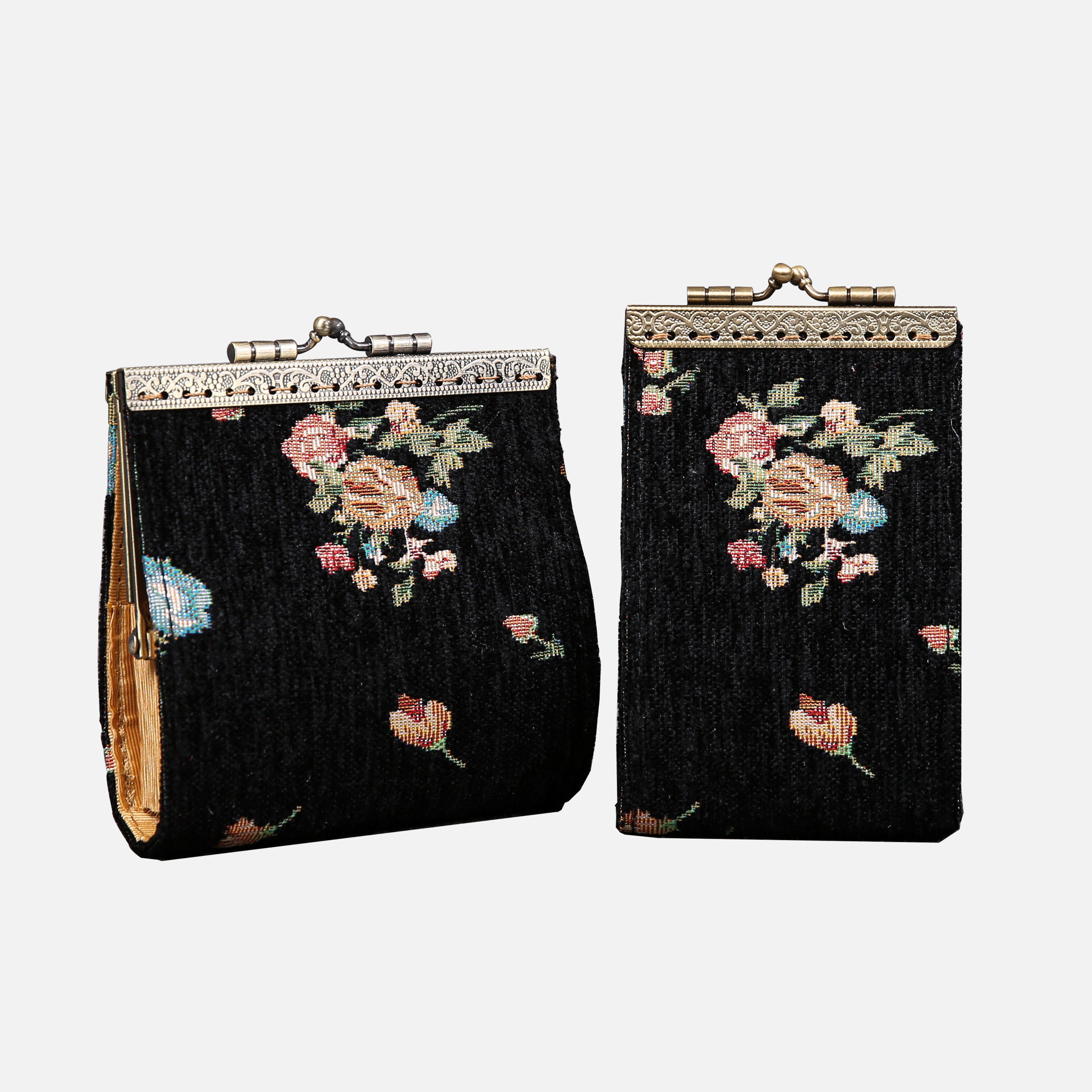 Bouquets Black Card Wallet MCW Handmade