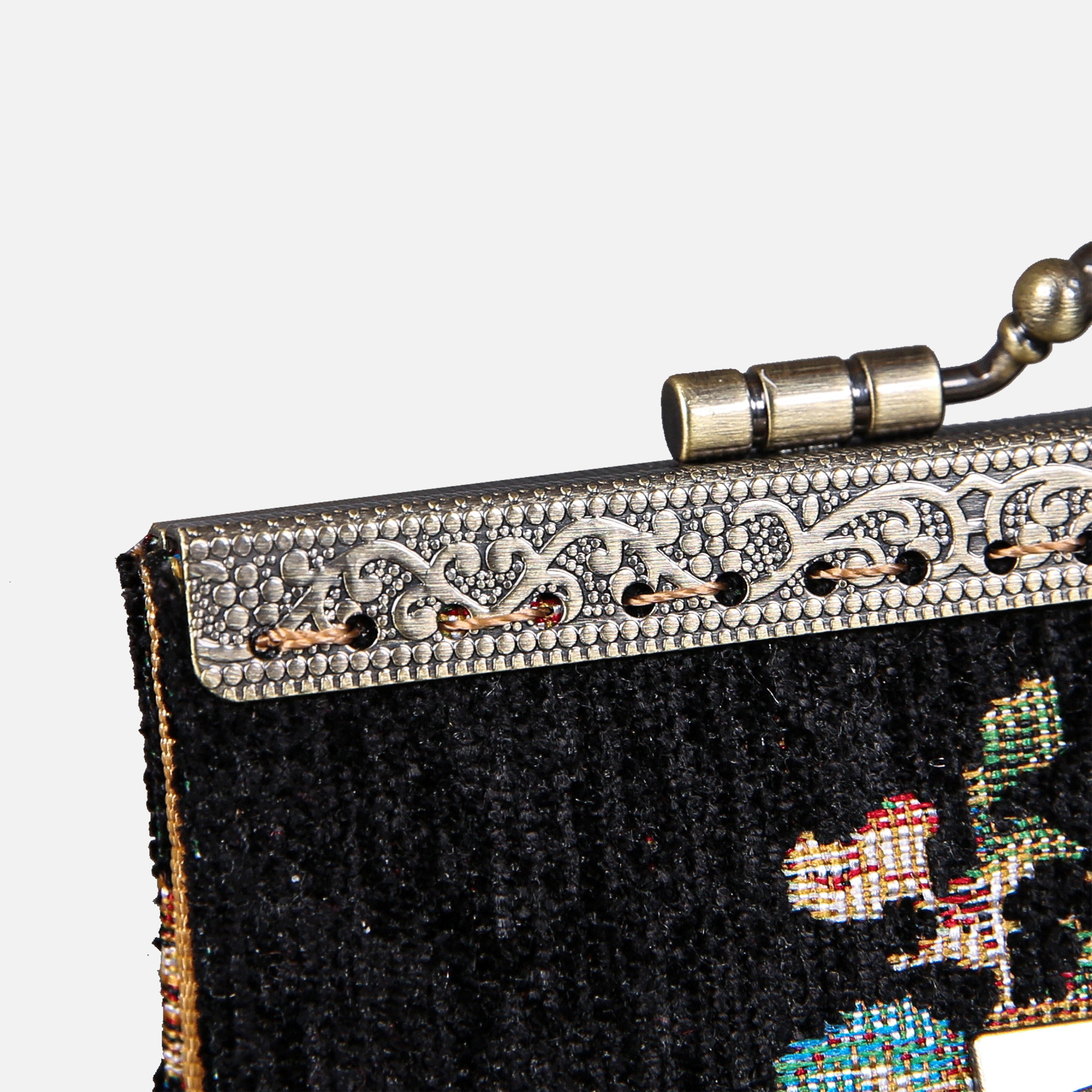 Bouquets Black Card Wallet MCW Handmade-7