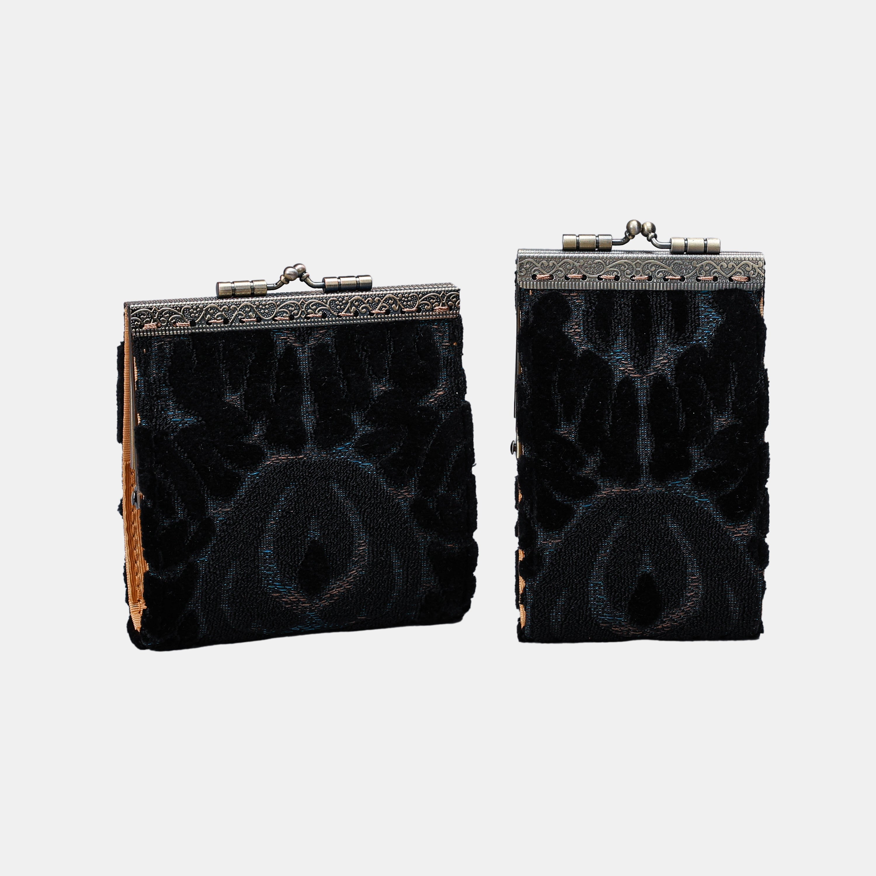 Burnout Velvet Black Card Wallet MCW Handmade-4