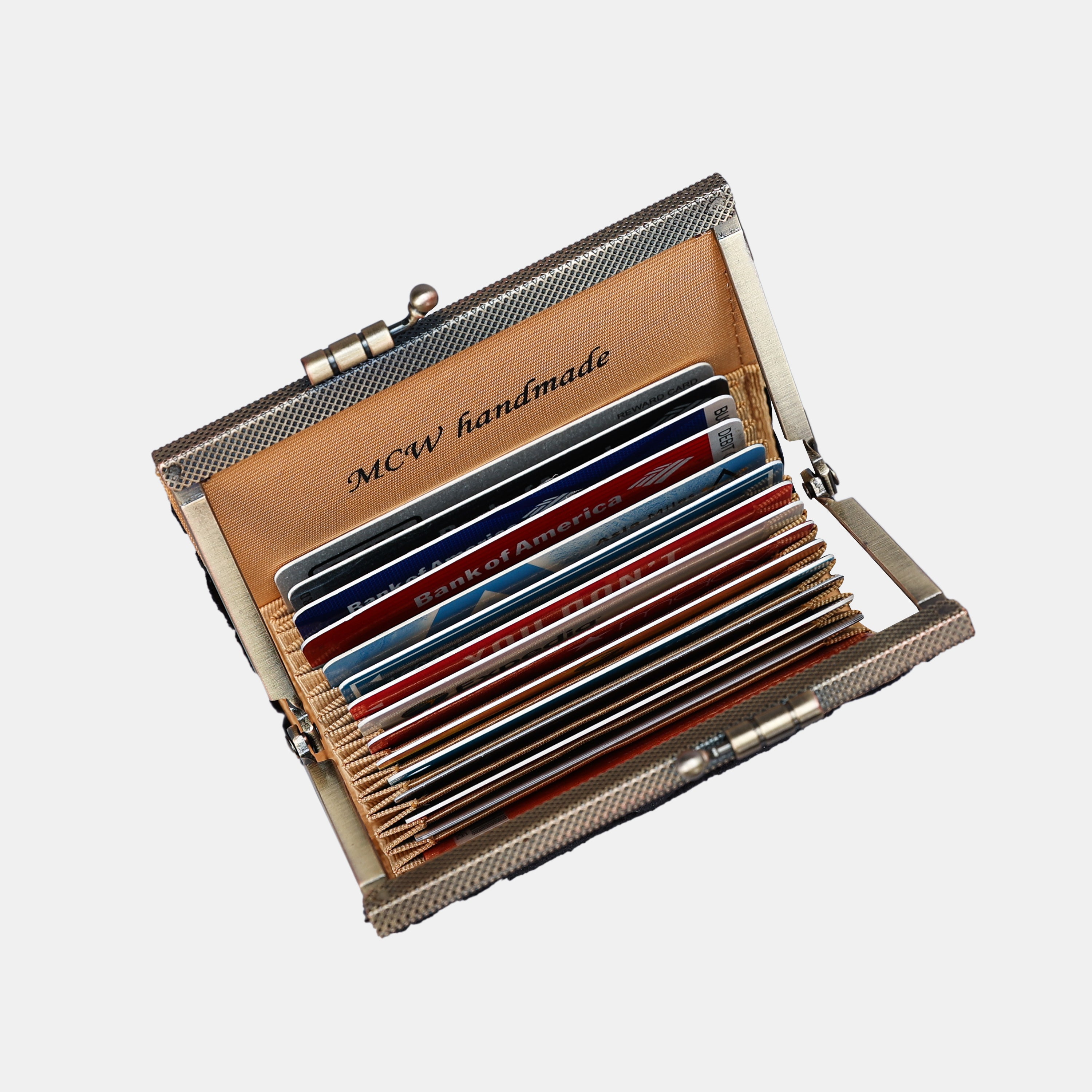 Burnout Velvet Black Card Wallet MCW Handmade-2