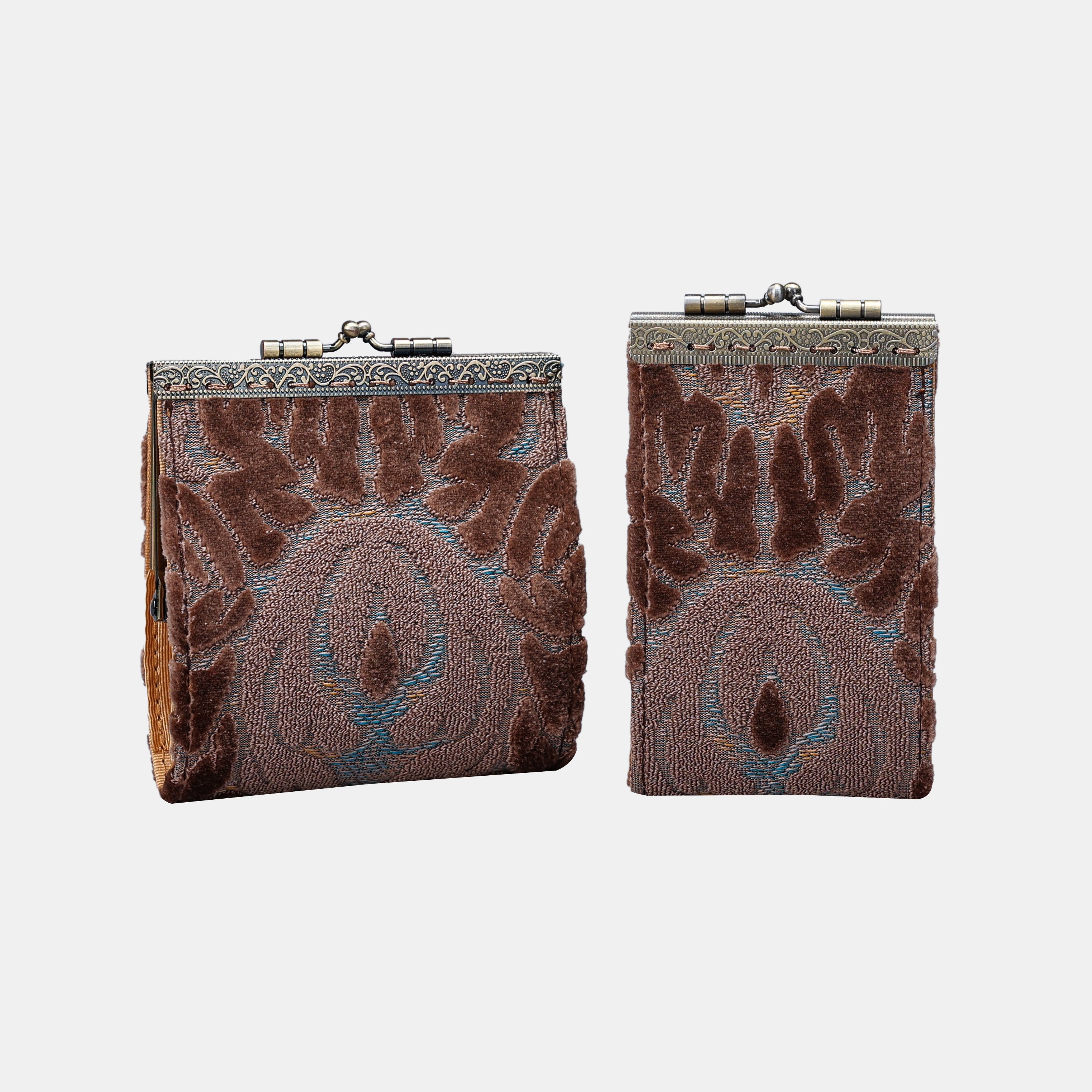 Burnout Velvet Camel Card Wallet MCW Handmade-2