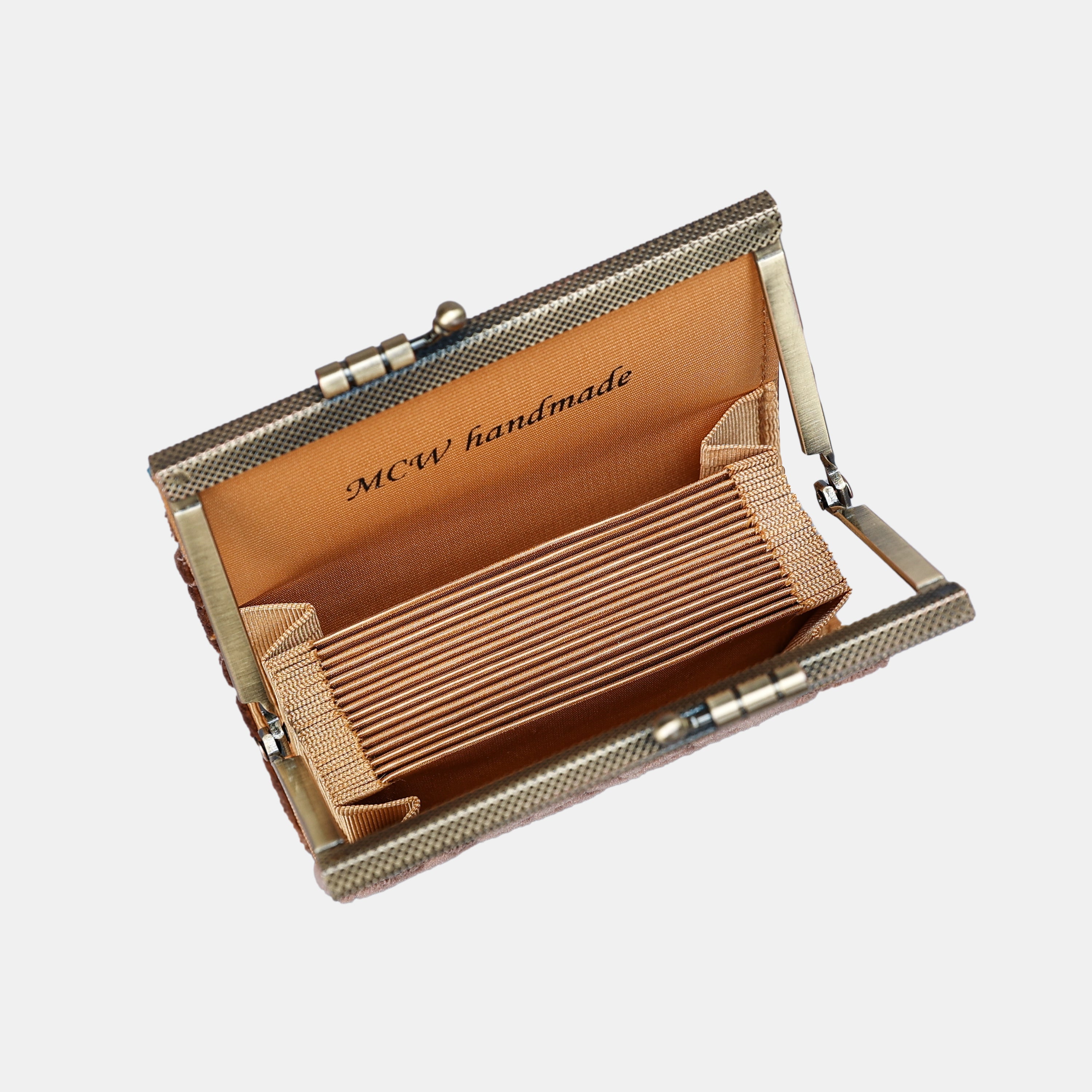 Burnout Velvet Camel Card Wallet MCW Handmade-5
