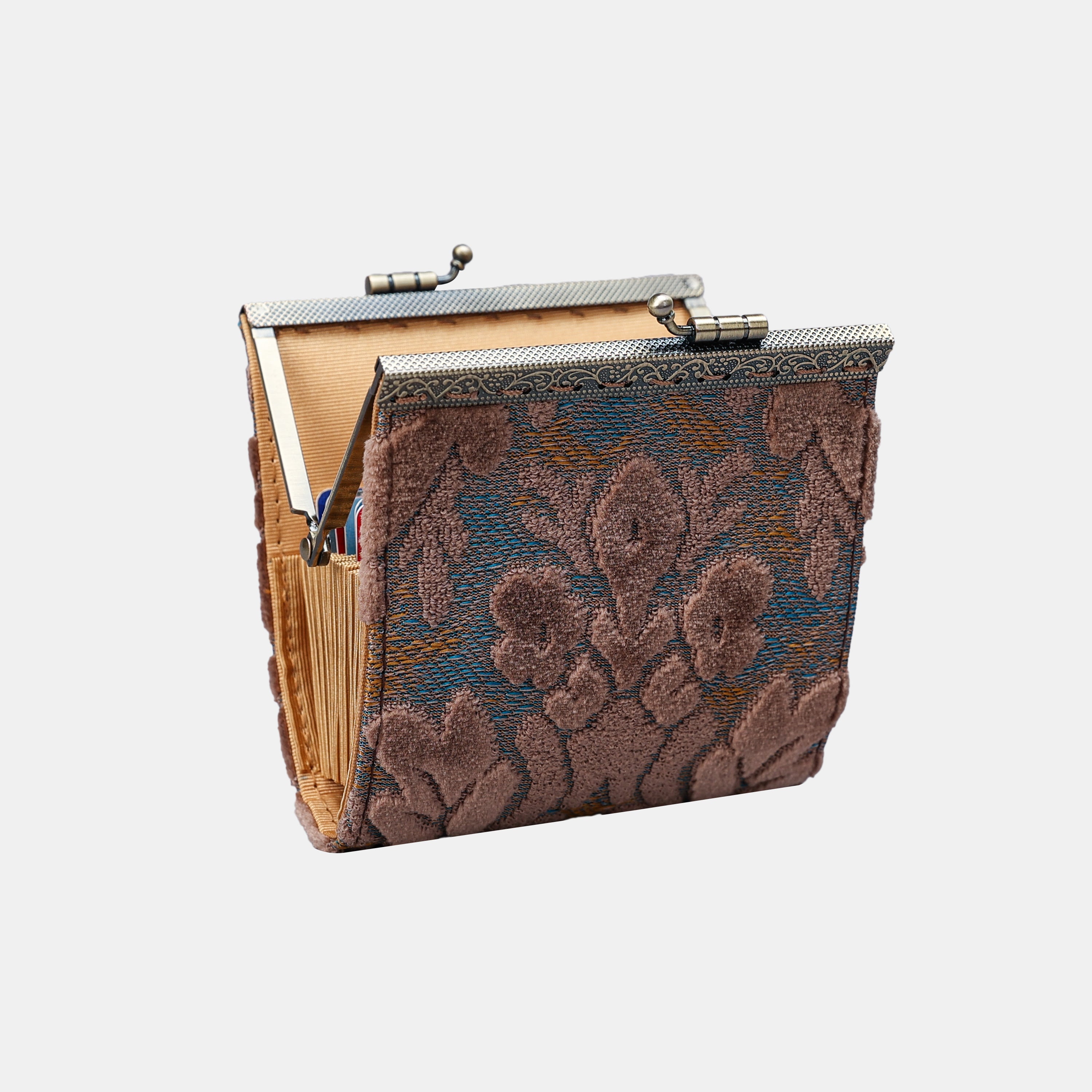 Burnout Velvet Camel Card Wallet MCW Handmade-1