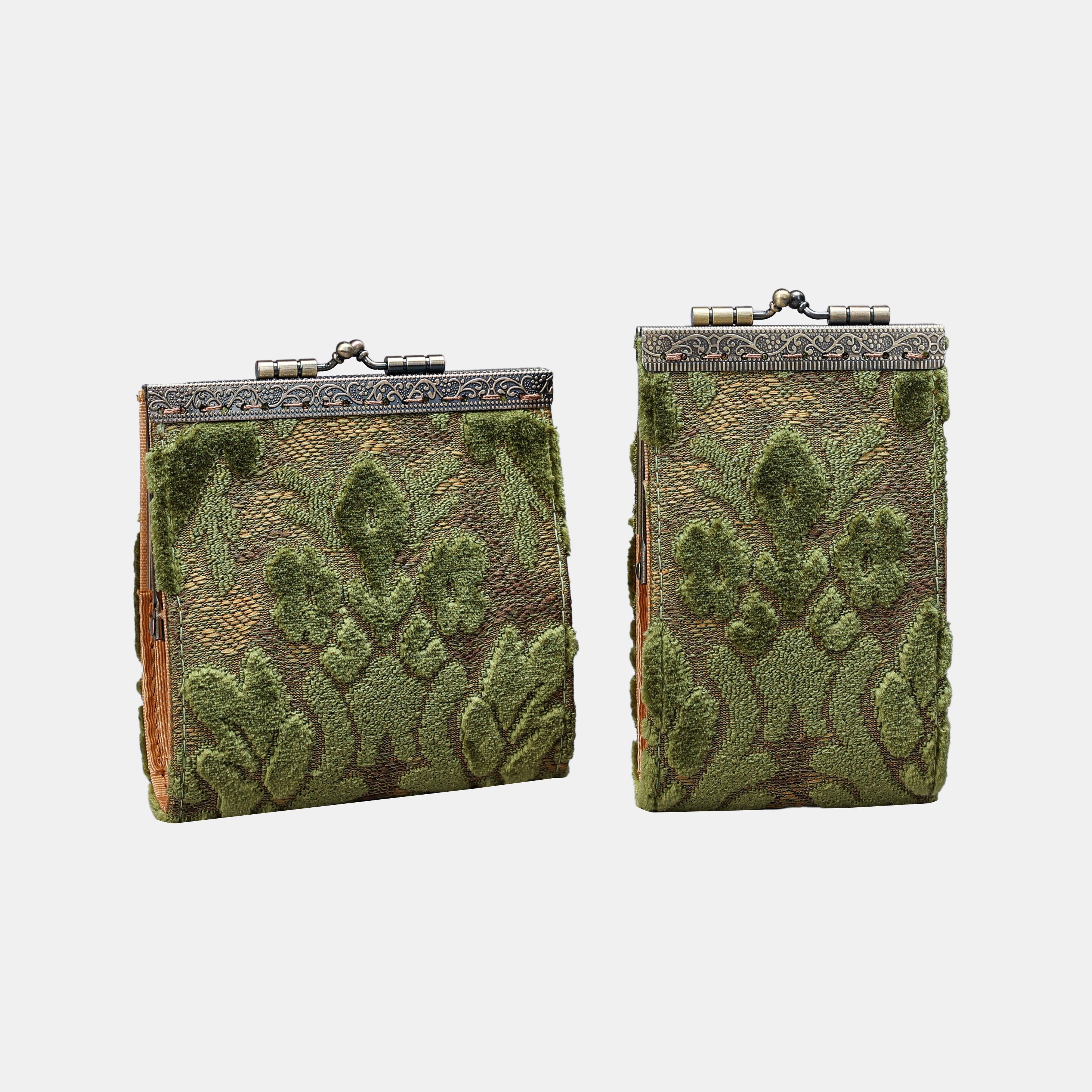 Burnout Velvet Fern Green Card Wallet  MCW Handmade