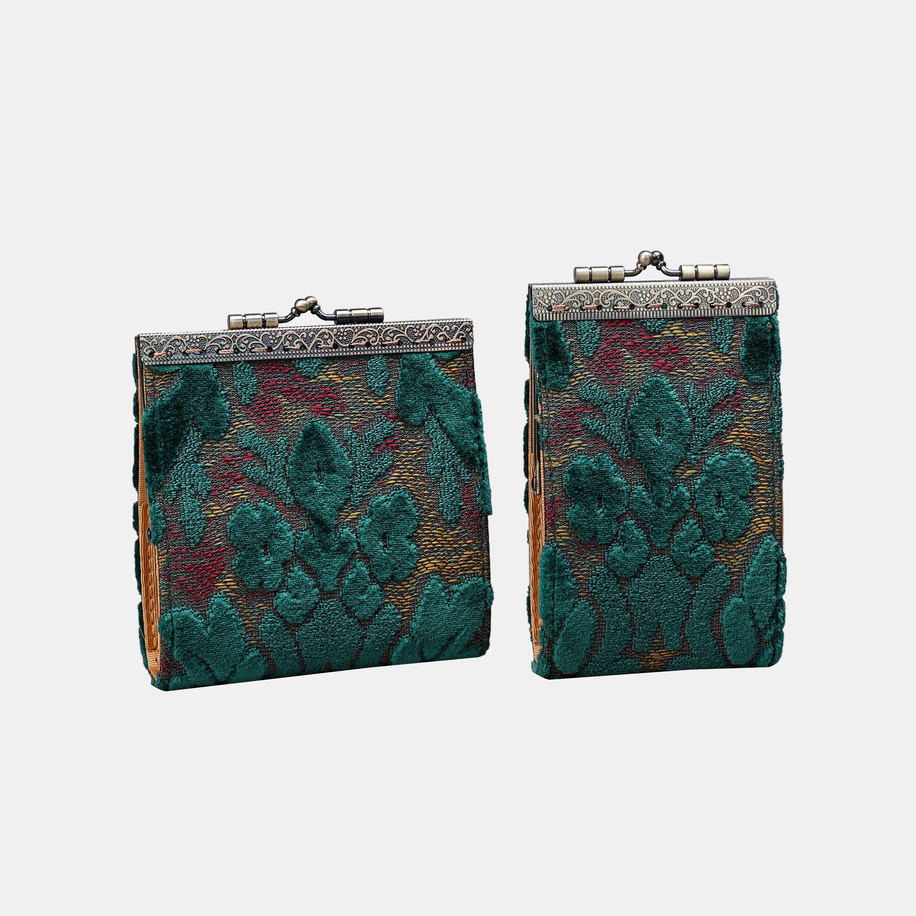 Damask Velvet Hunter Green Card Wallet  MCW Handmade