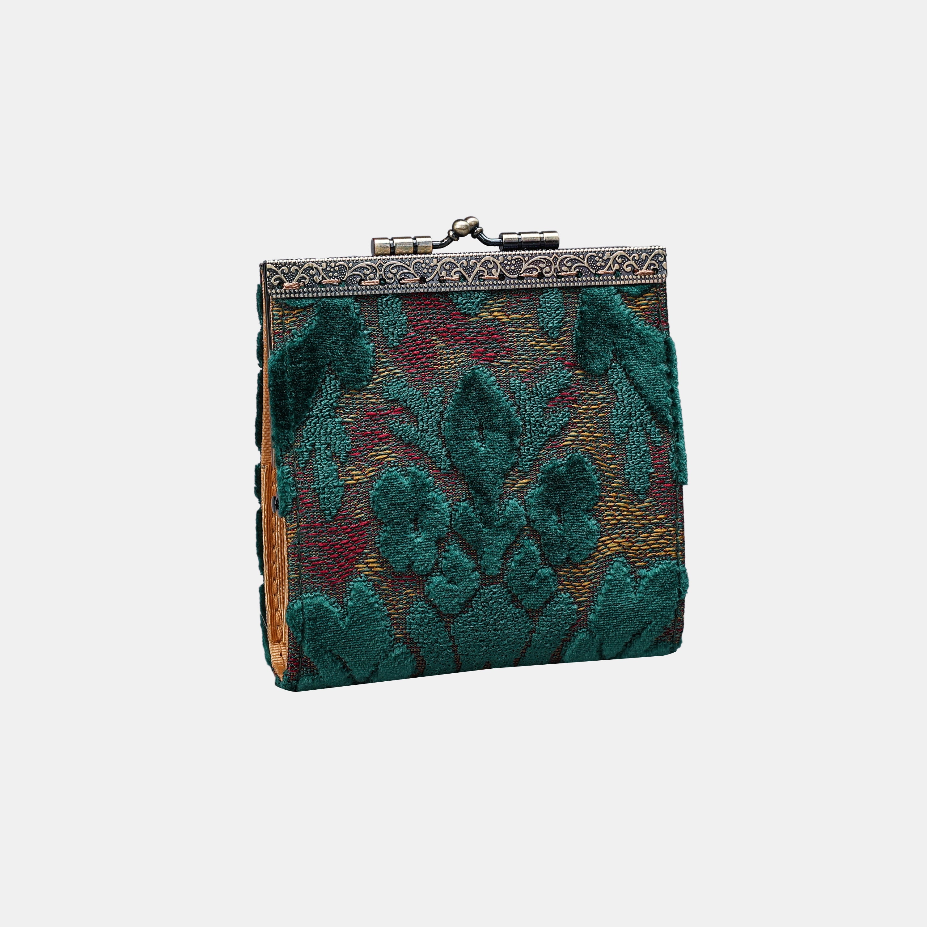 Damask Velvet Hunter Green Card Wallet  MCW Handmade-1
