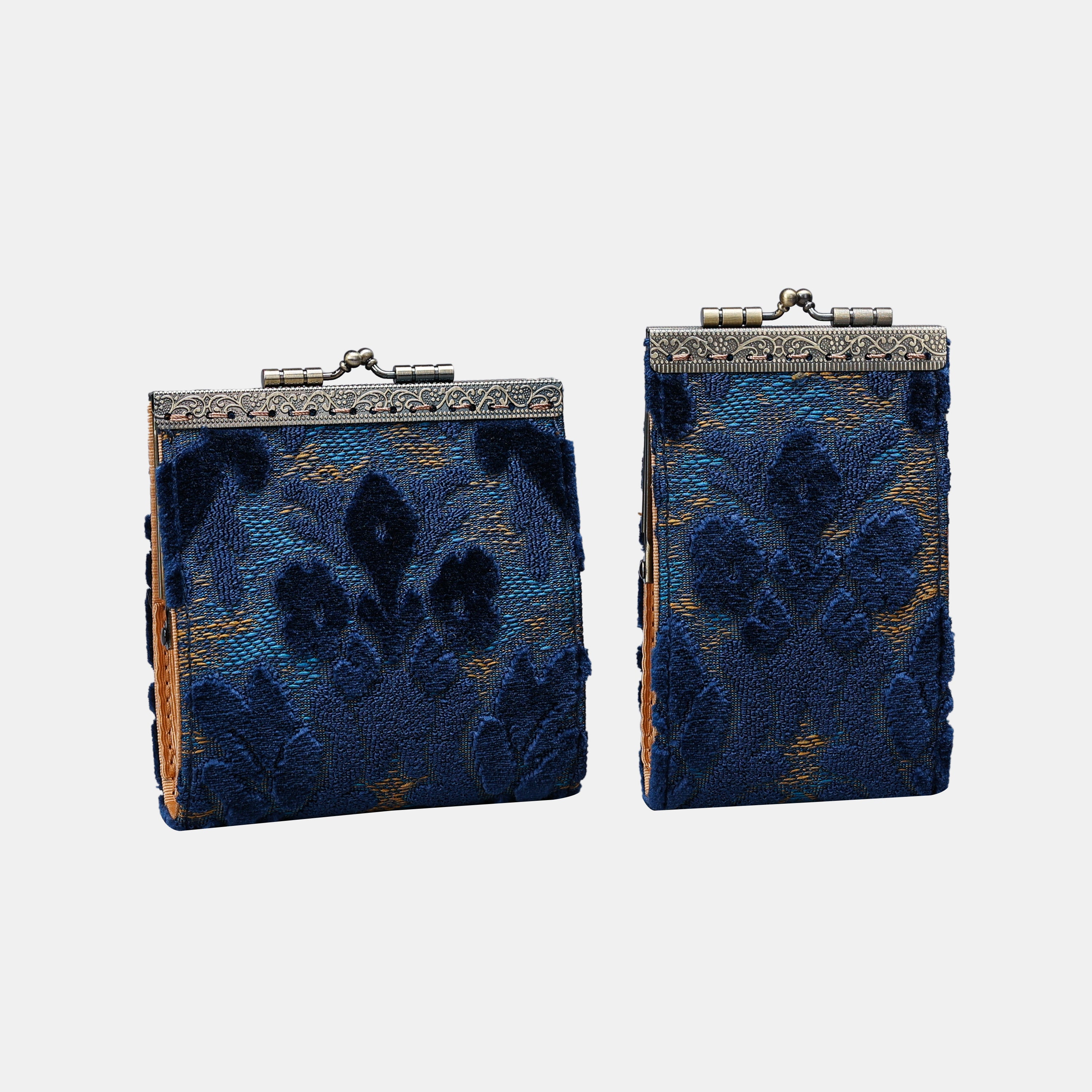 Damask Velvet Royal Blue Card Wallet  MCW Handmade