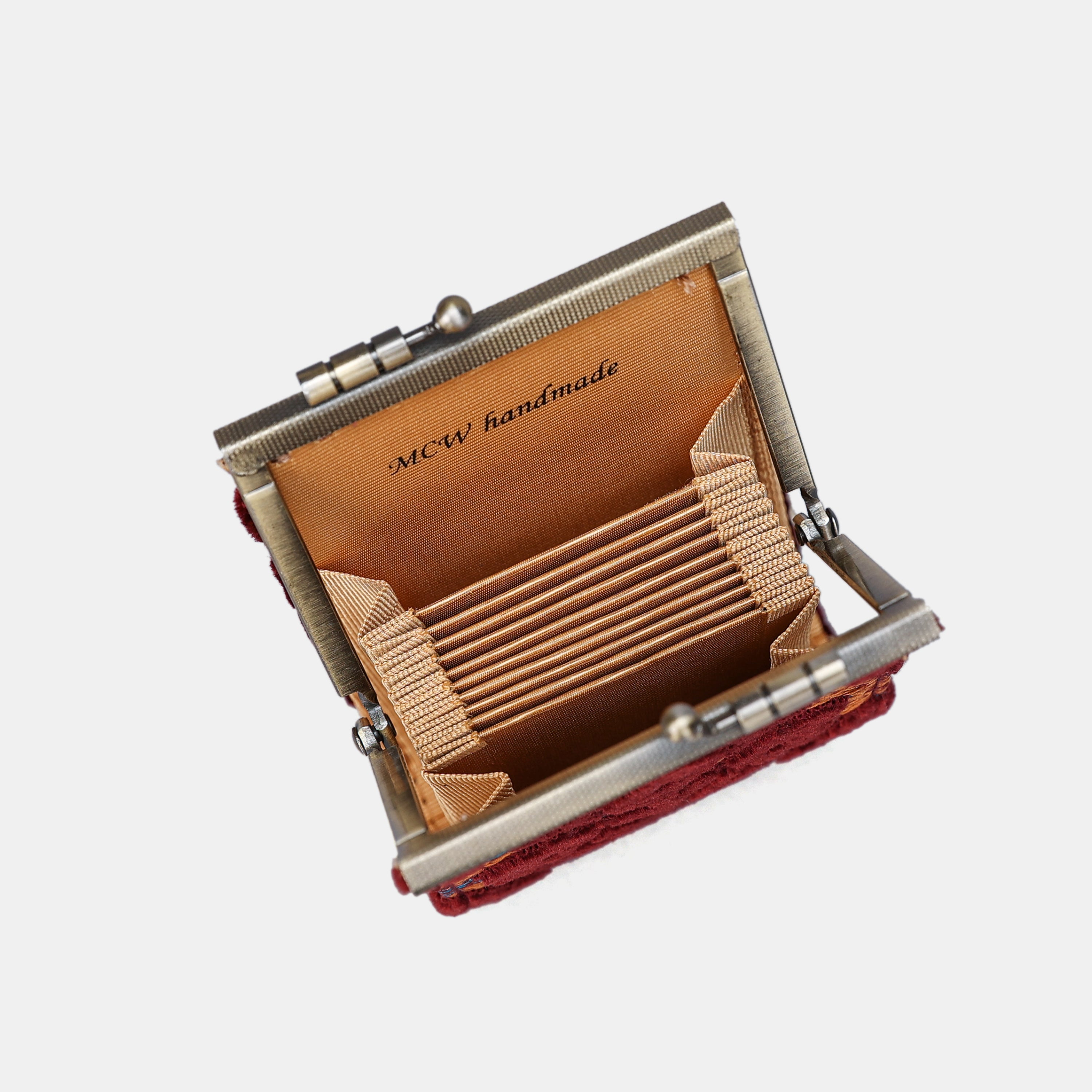 Burnout Velvet Wine Card Wallet MCW Handmade-8